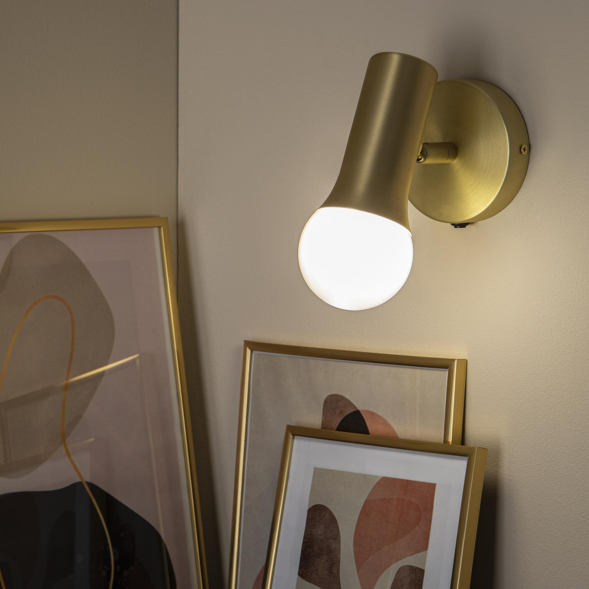 Candeeiro de parede INSPIRE HOKI E27 METAL MATE LATÃO - 13