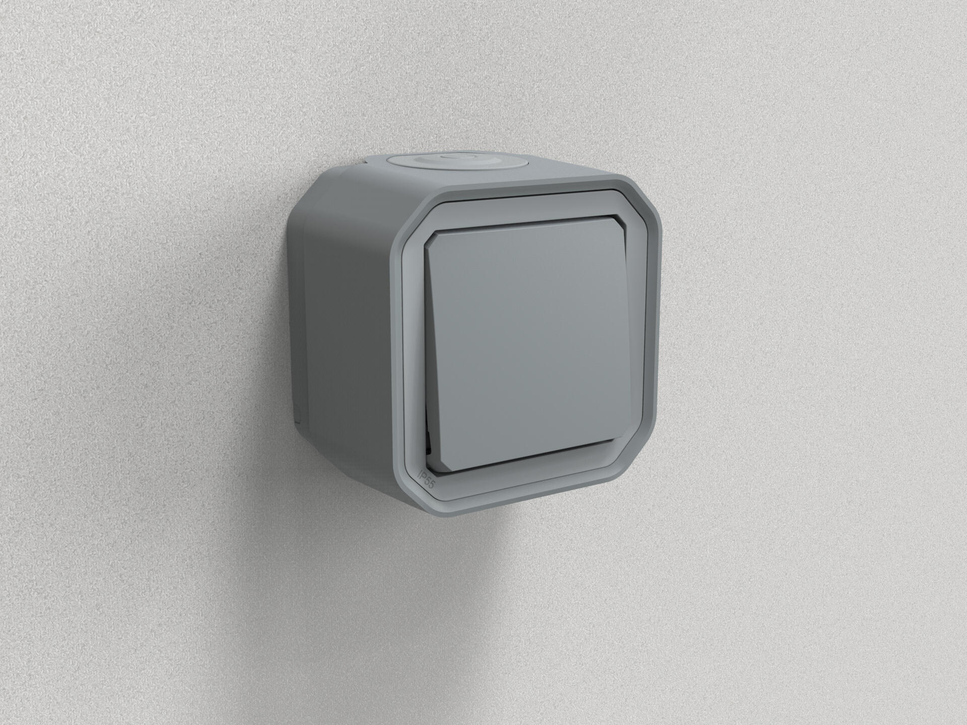 Poussoir étanche prêt à poser, LEGRAND Plexo, gris - 5