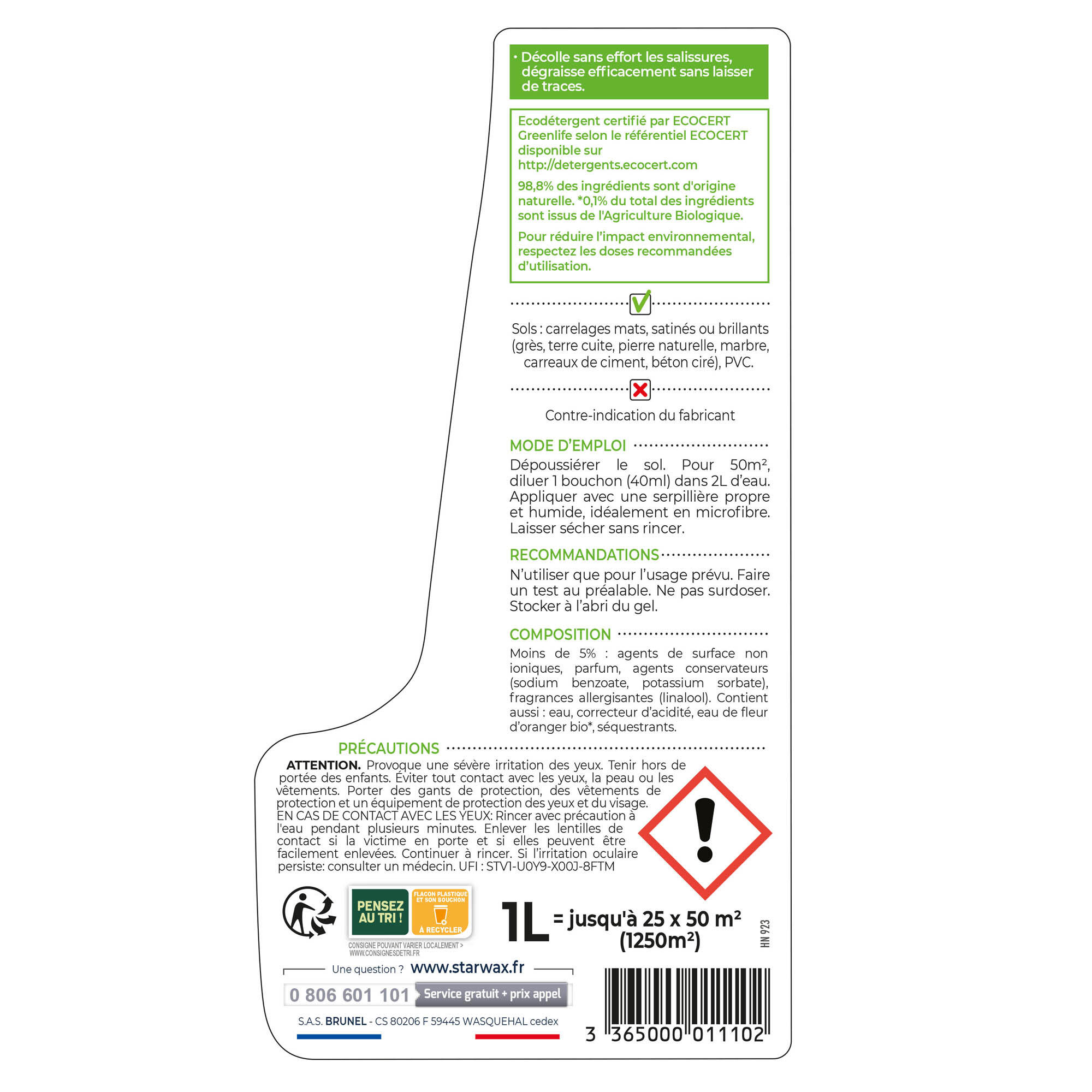 Nettoyant carrelage STARWAX Soluvert, 1L - 5