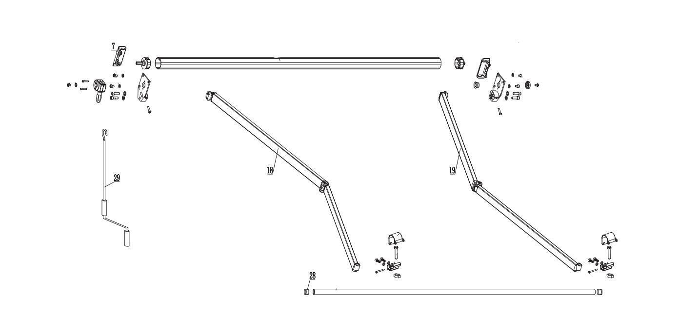 Store banne manuel 2.5 x 2 m 1er prix blanc, toile polyester jaune - 11