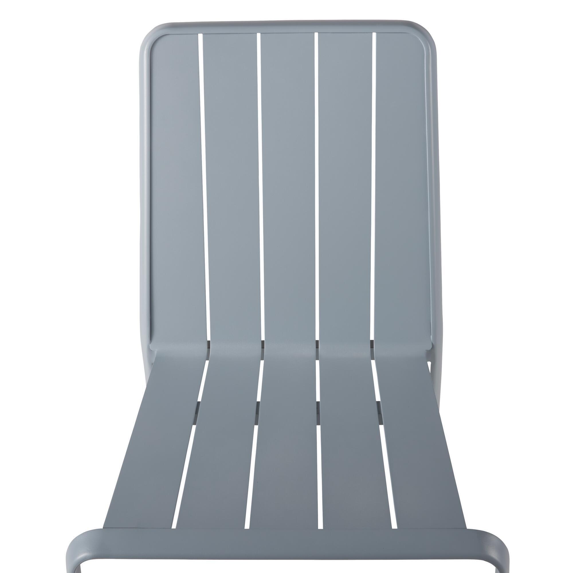 Sedia da giardino con braccioli Idaho NATERIAL, struttura in alluminio blu, seduta in alluminio azzurro - 14