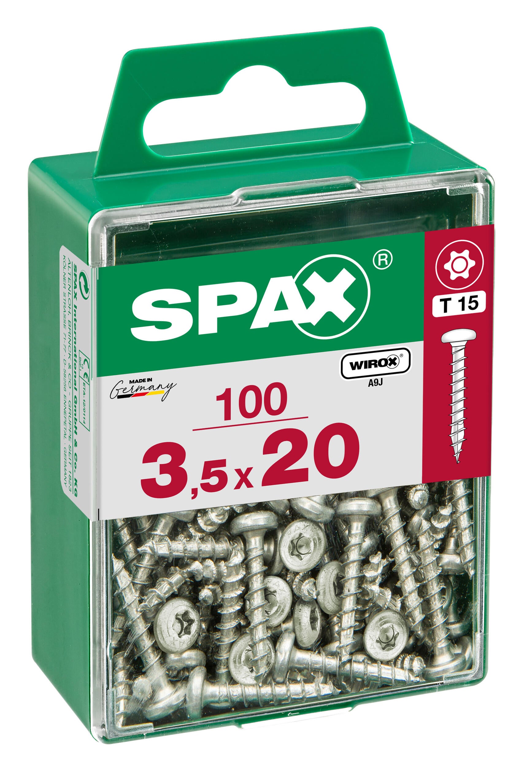 100 vis acier tête ronde t-star+ SPAX, Ø3.5 x L.20 mm - 2
