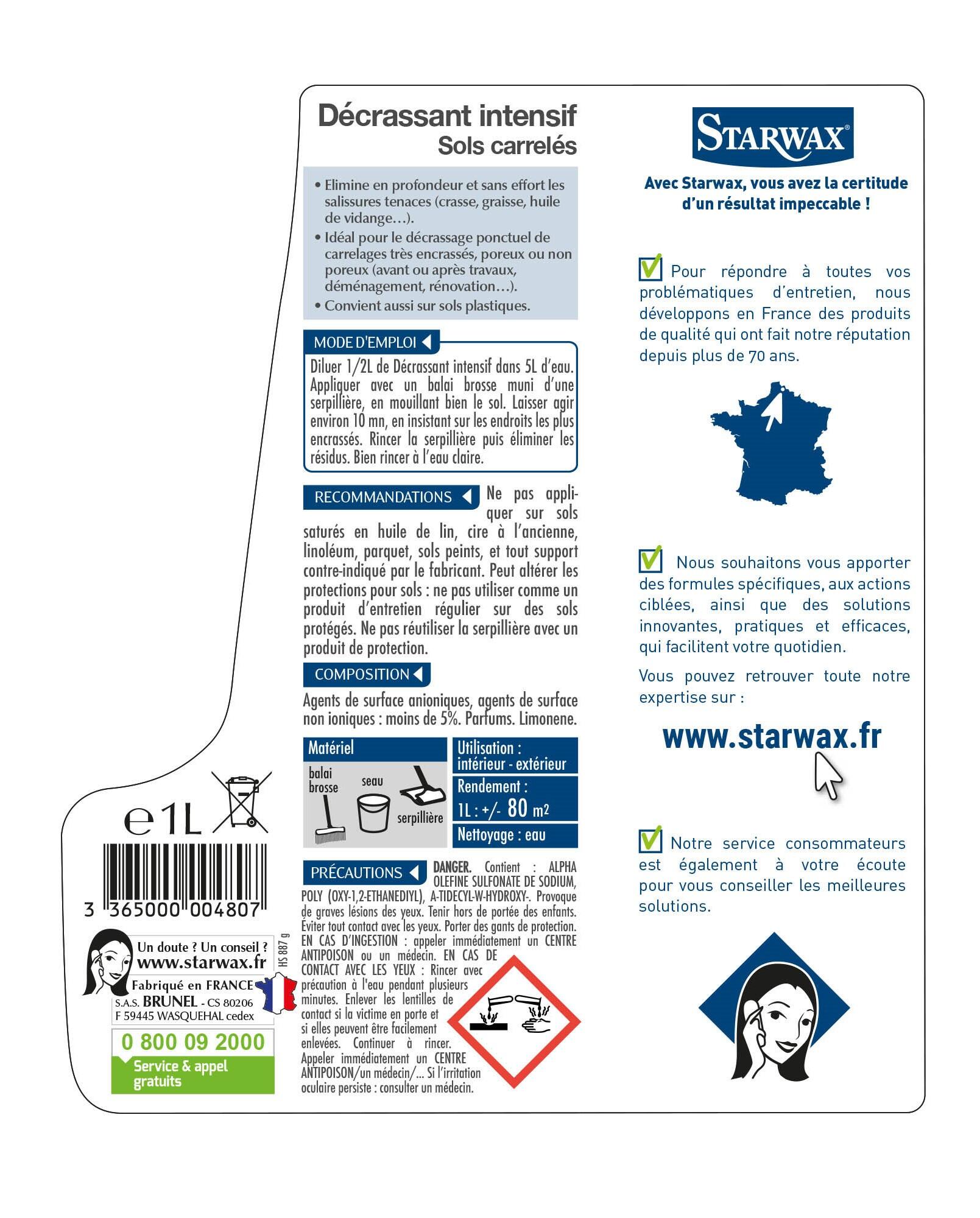Nettoyant carrelage STARWAX Decrassant, 1L - 2