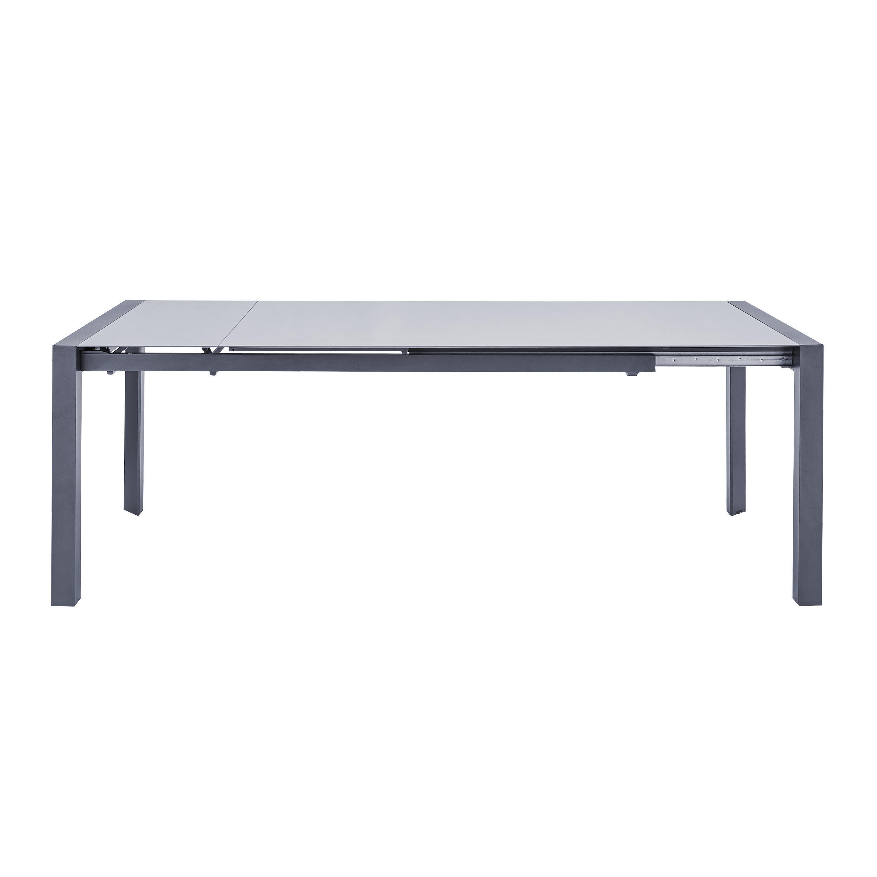 Mesa de jardín extensible de aluminio aquila gris de 180/220x75 cm + funda