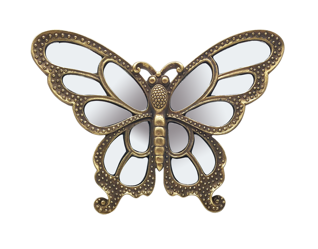 Objet décoratif sans cadre Papillon, jaune / doré EMDE l.24 x H.18 cm