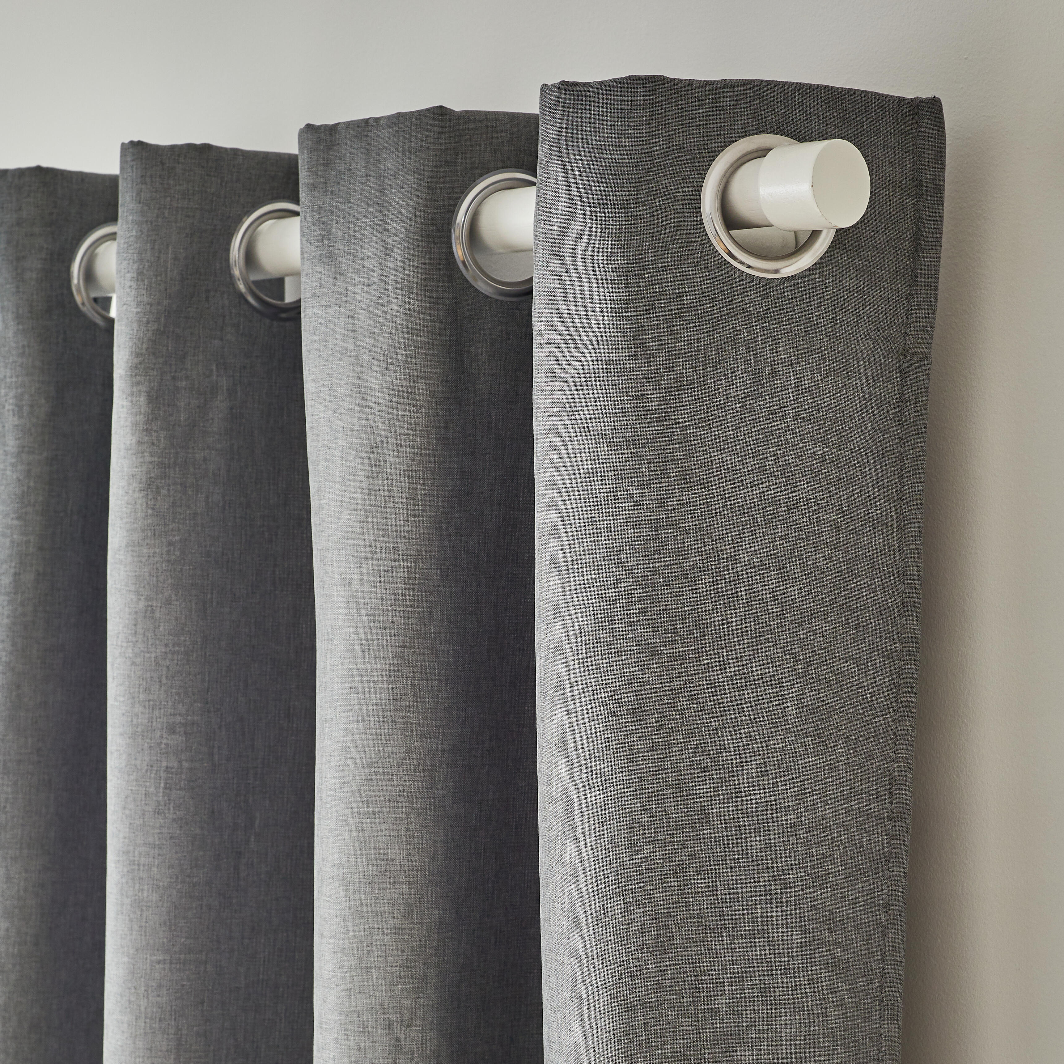 Rideau tamisant thermique, Chambray, gris H.240 x l.135 cm - 6