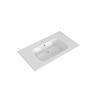 Plan vasque simple Eleven Céramique blanc Brillant l.91 x P.51.5 cm