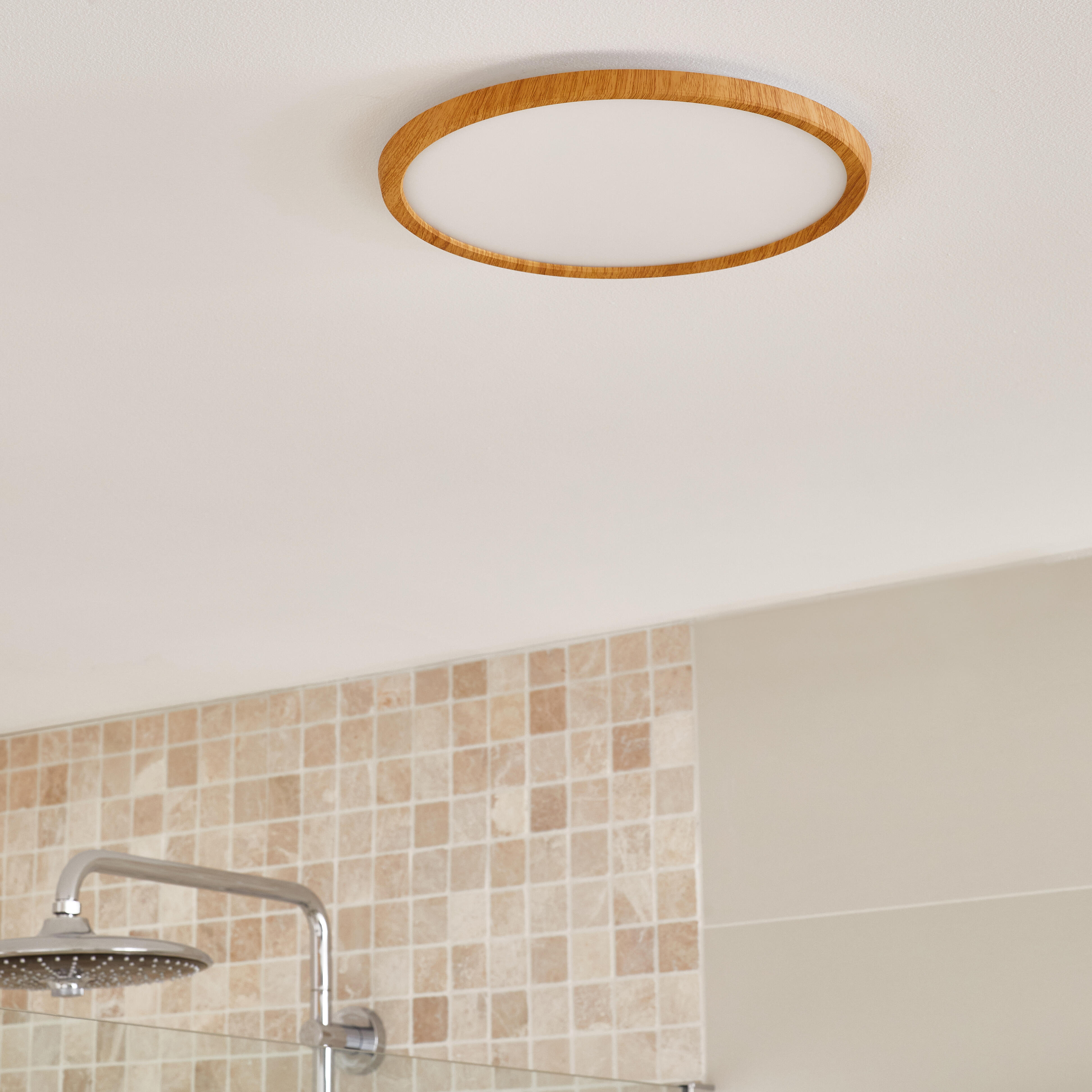 Plafonnier LED salle de bain Lano, D.29.4 cm 1700 lm blanc neutre, bois Inspire - 5