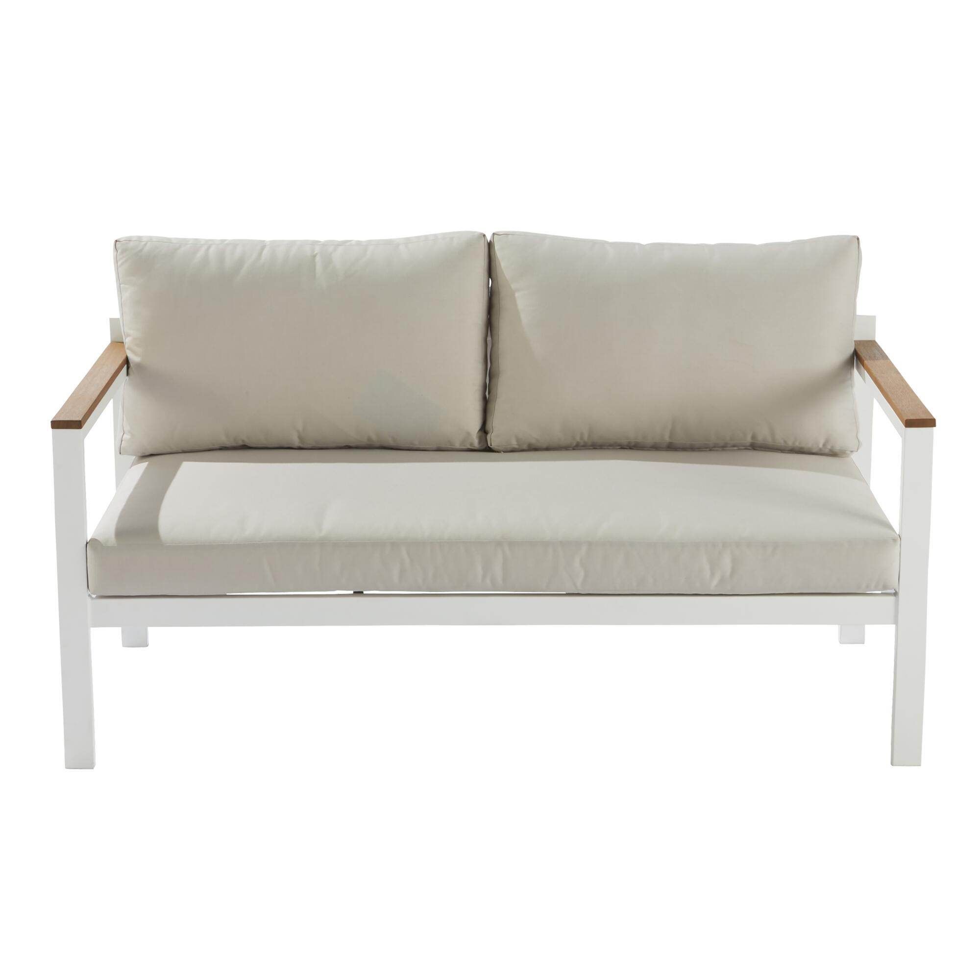 Conjunto jardim relax sofá e mesa alumínio branco Oris II Naterial - 3