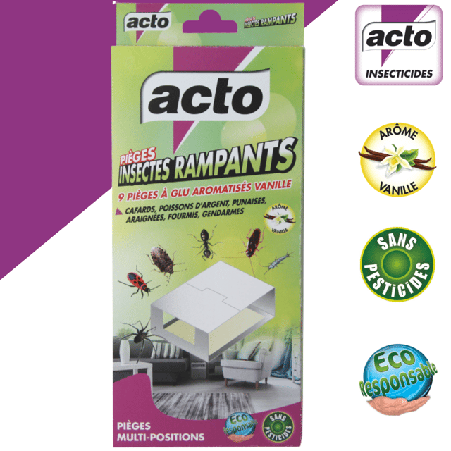 PIÈGES À GLU AROMATISÉS VANILLE SPÉCIAL INSECTES RAMPANTS - SANS PESTICIDES !