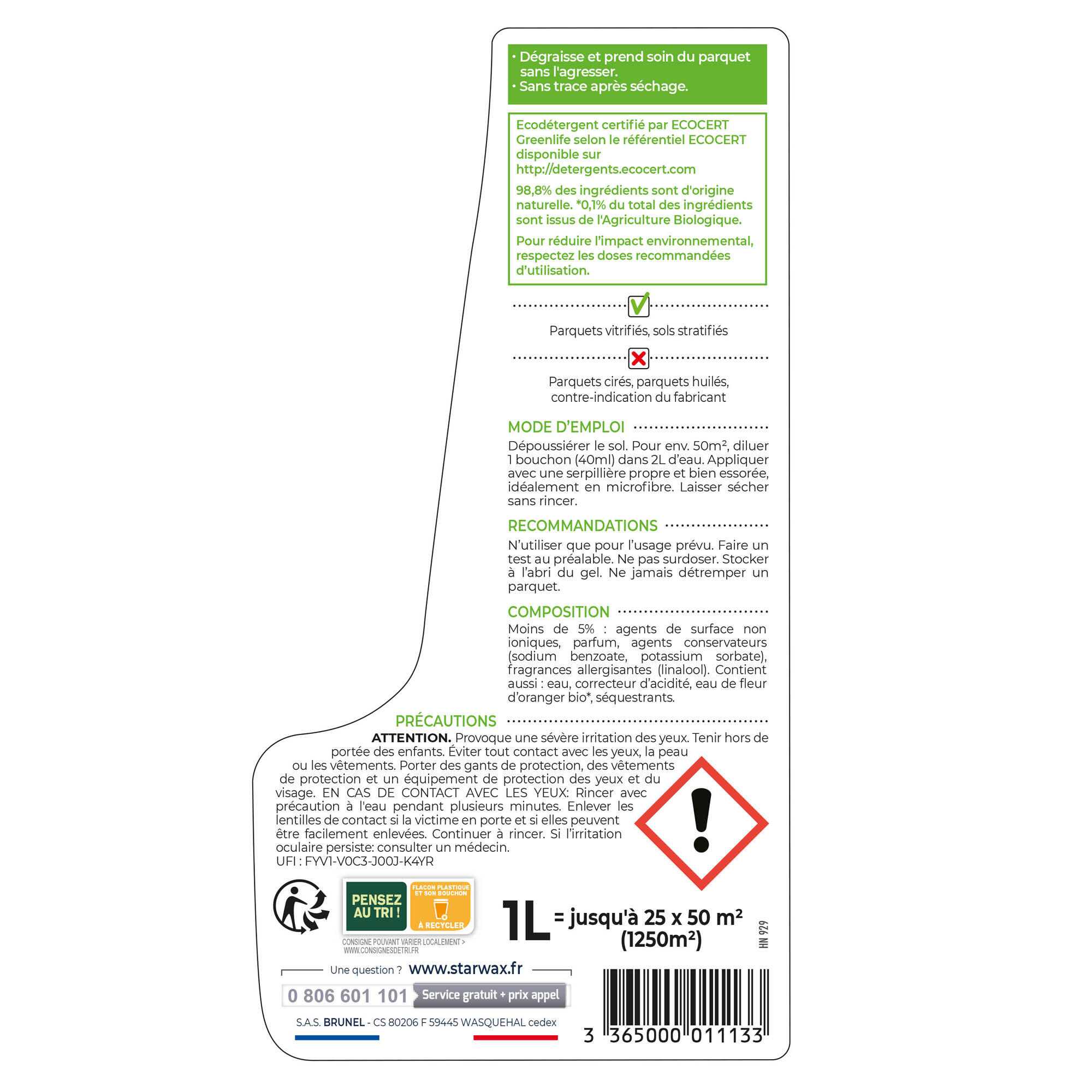 Nettoyant STARWAX Soluvert parquet, 1L - 3