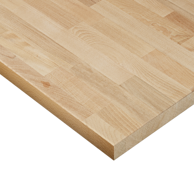 Plan de travail bois Chêne lamellé Brut L.200 x P.65 cm, Ep.26 mm