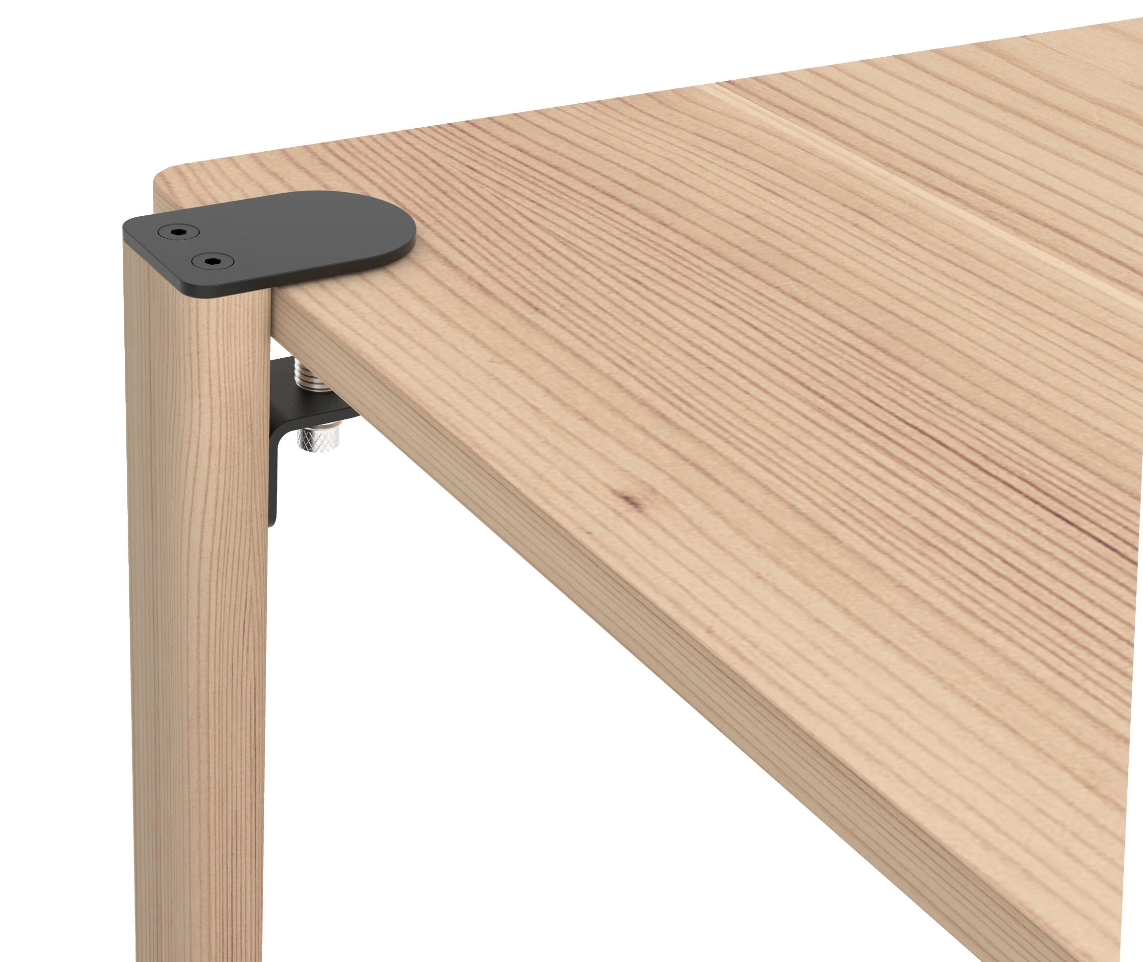 Pied de meuble REI fixe en l, bois Clamp hêtre / noir Ht. max 38.5 x l.10.5 cm - 4