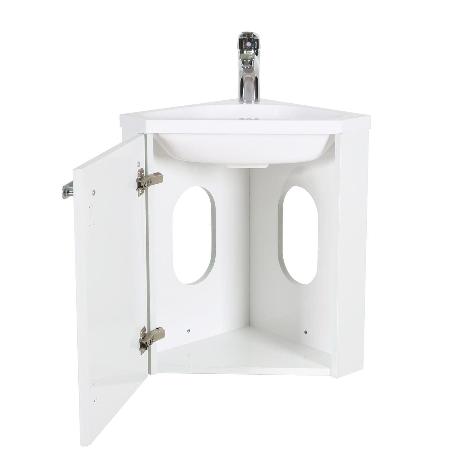 Meuble vasque 1p l.34.5 x H.50.5 x P.34.5cm blanc Skino - 3