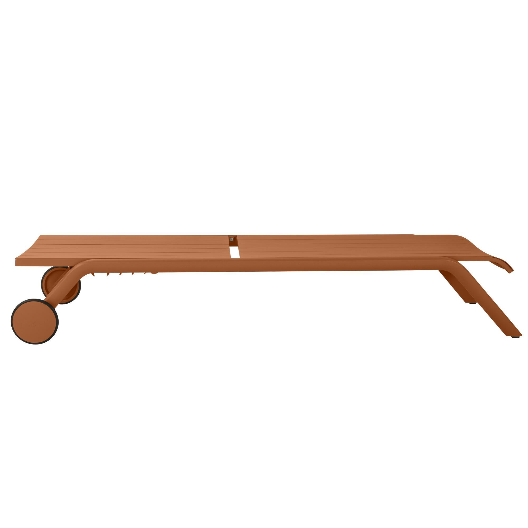 Tumbona de jardín NATERIAL Idaho de aluminio naranja 69x33x205 cm - 8