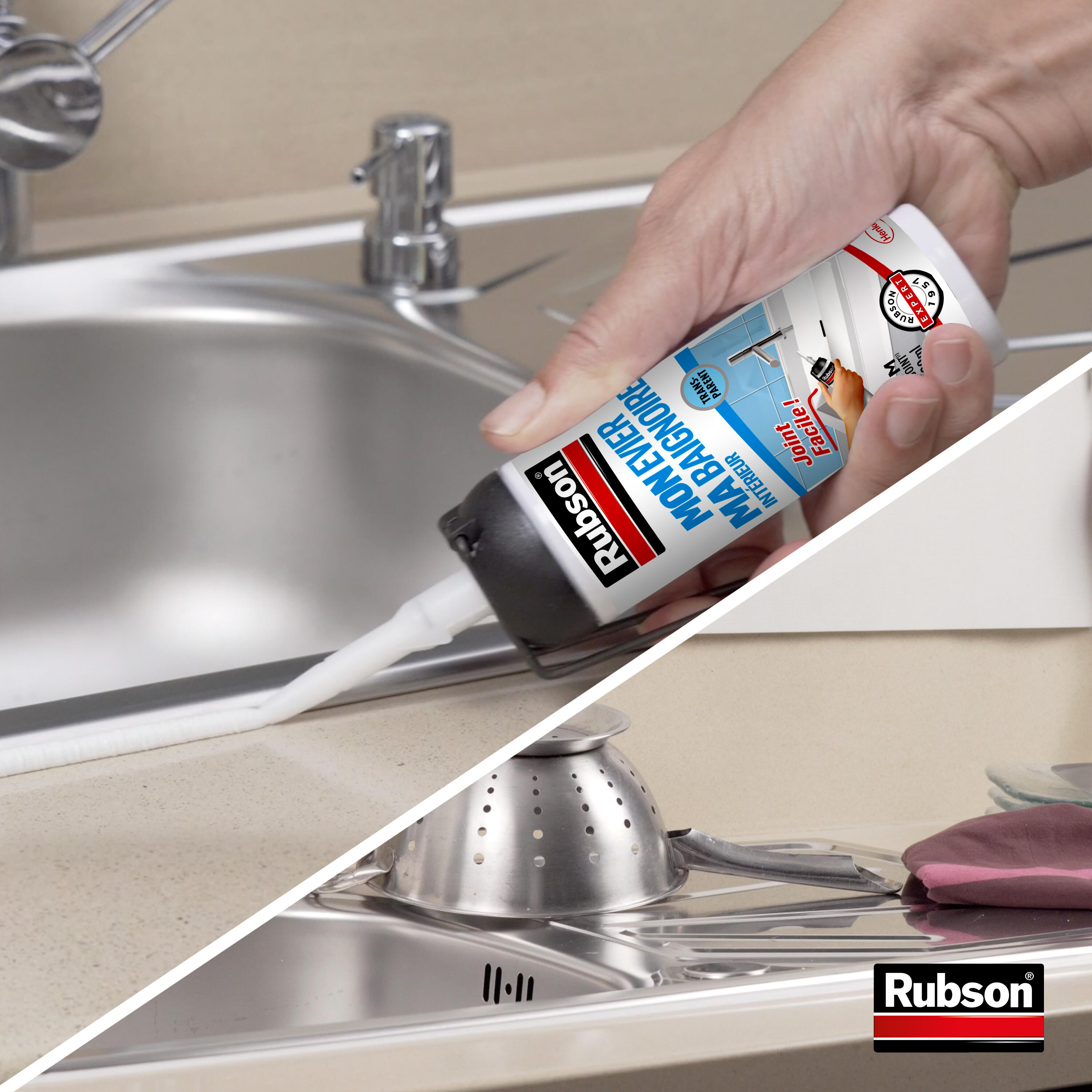 Mastic d'étanchéité Mon evier, ma baignoire RUBSON transparent 100ml - 3