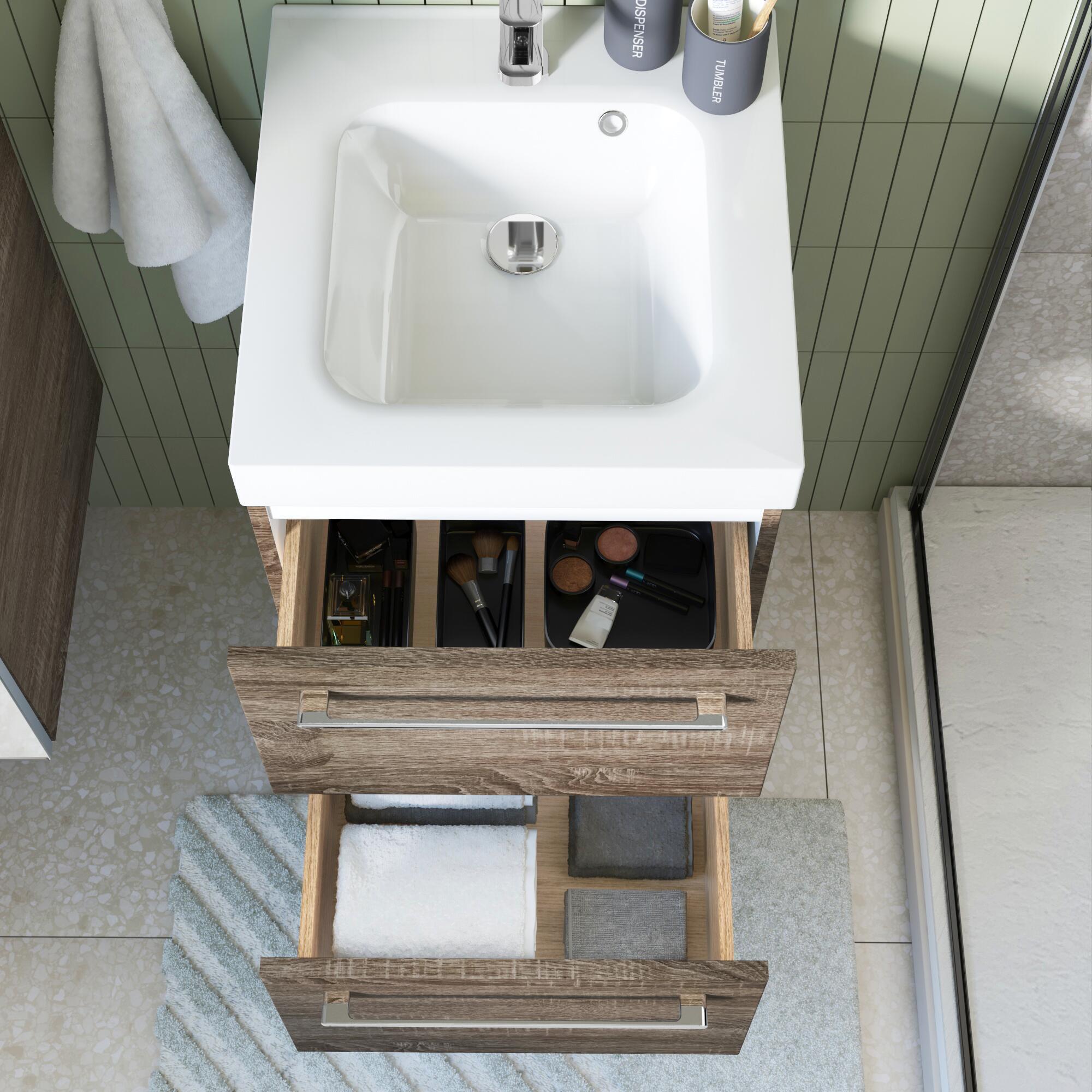 Lavabo a incasso rettangolare vasca centrale Remix L 46 x H 14 x P 49 cm in ceramica bianco lucido - 2