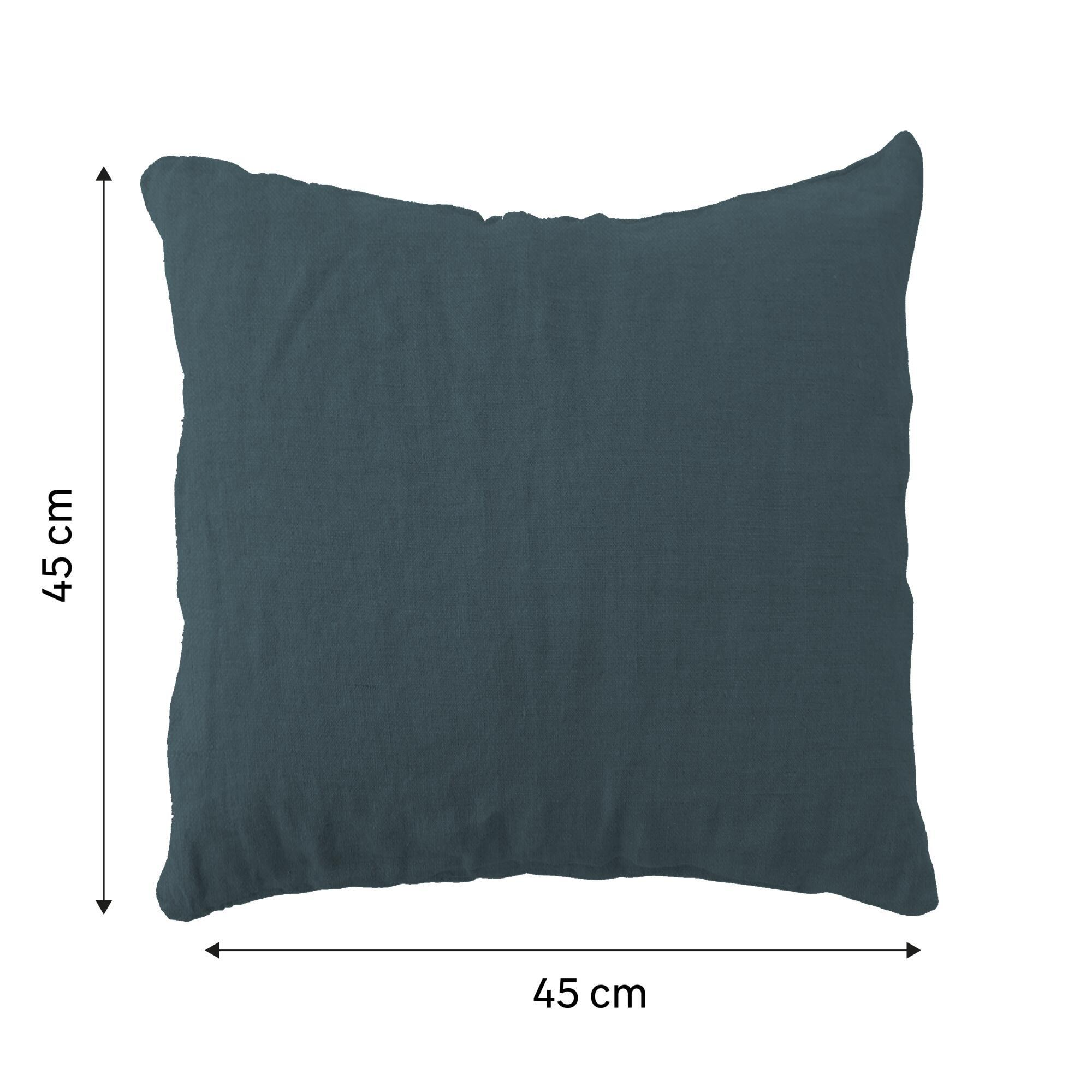 Coussin Danae, 100% lin, vert celadon l.45 x H.45 cm - 2