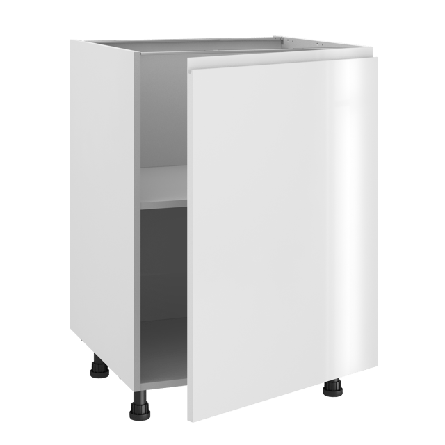 Meuble bas de cuisine Tokyo blanc brillant 1 porte H77 x l60