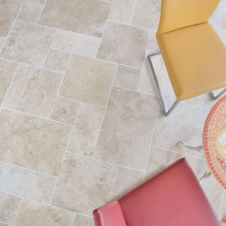 Travertin sol intérieur/éxtieur nuances de beige classic opus multiformats - 2