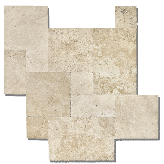 Travertin sol intérieur/éxtieur nuances de beige classic opus multiformats - 6