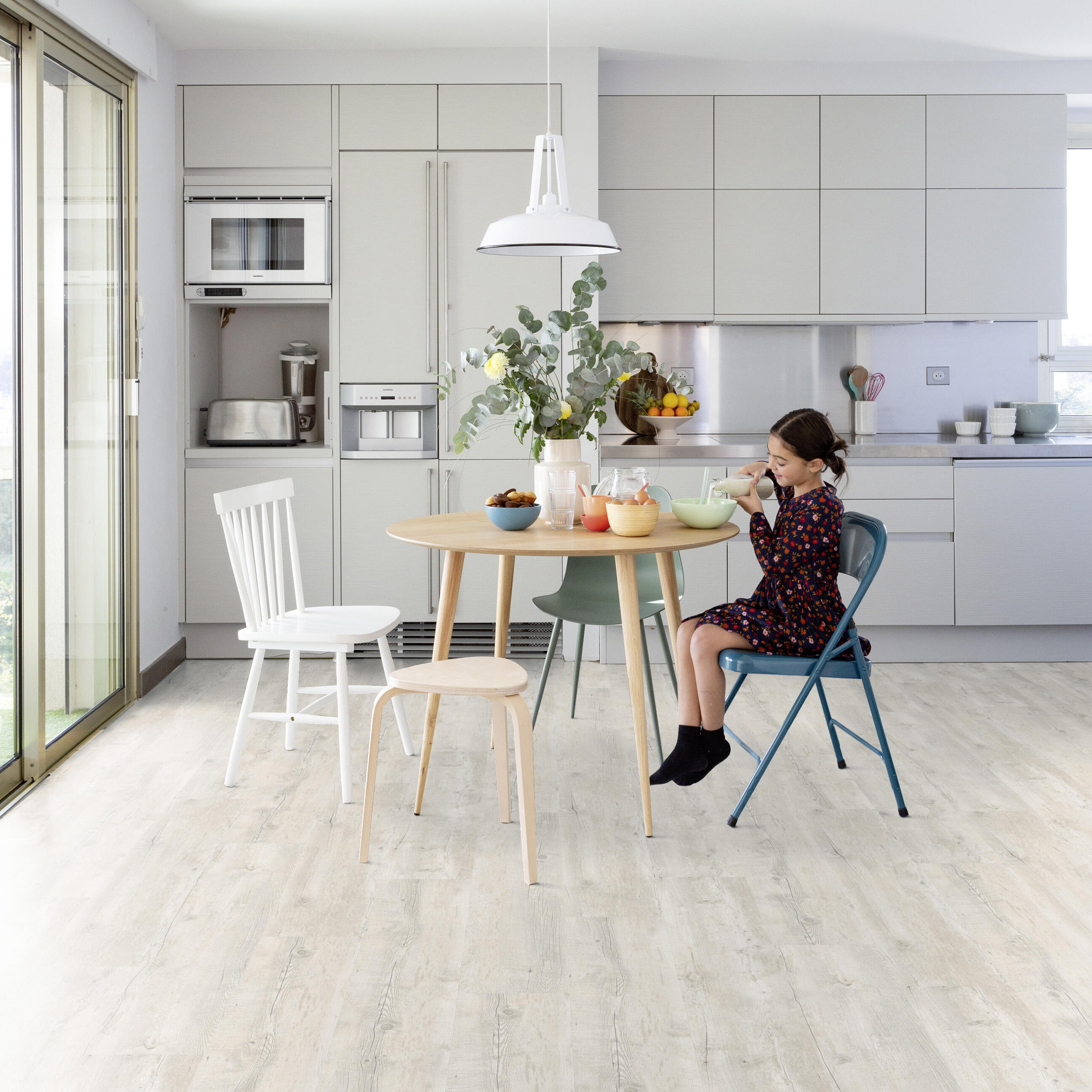 Lame PVC clipsable forte GERFLOR Senso clic 2 pecan light bois blanchi - 6