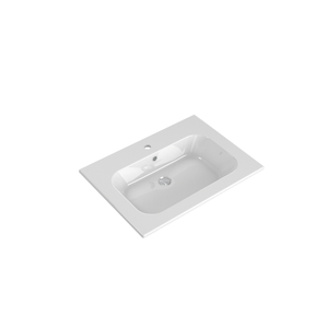 Plan vasque simple Eleven Céramique blanc Brillant l.71 x P.51.5 cm