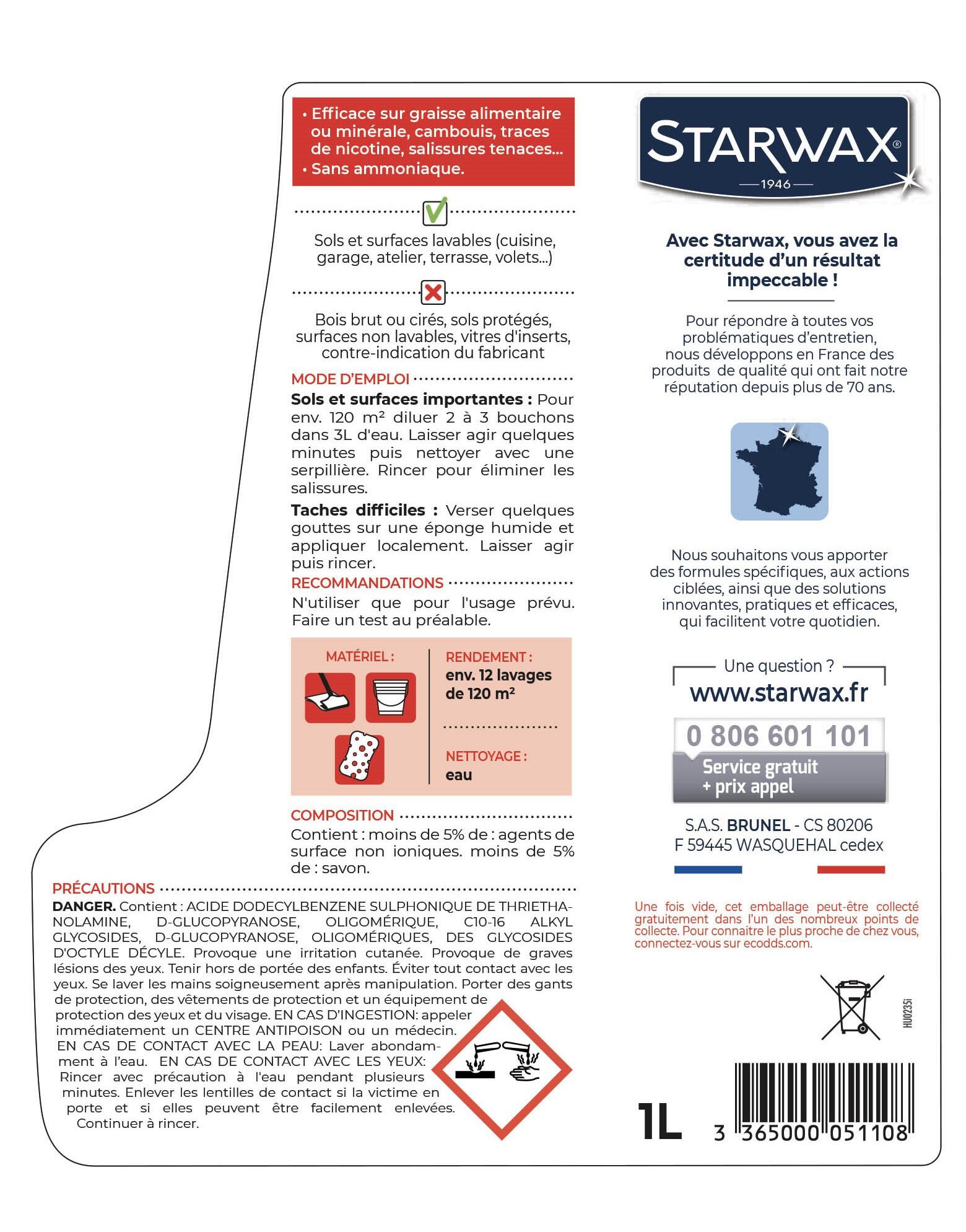 Nettoyant carrelage STARWAX Extrème, 1L - 3