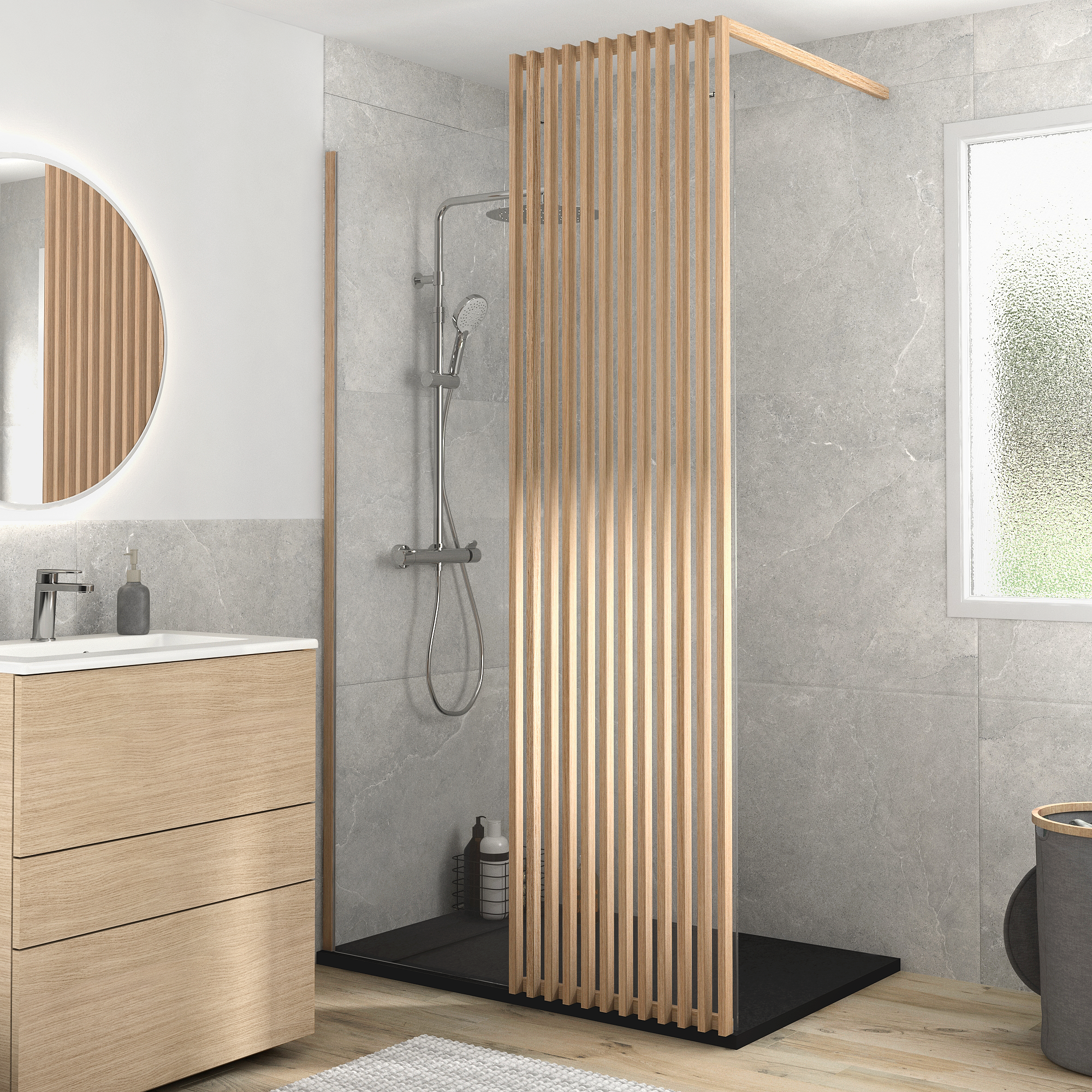 Base de duche SENSEA NEO CARGA MINERAL PRETA 120X80CM - 17