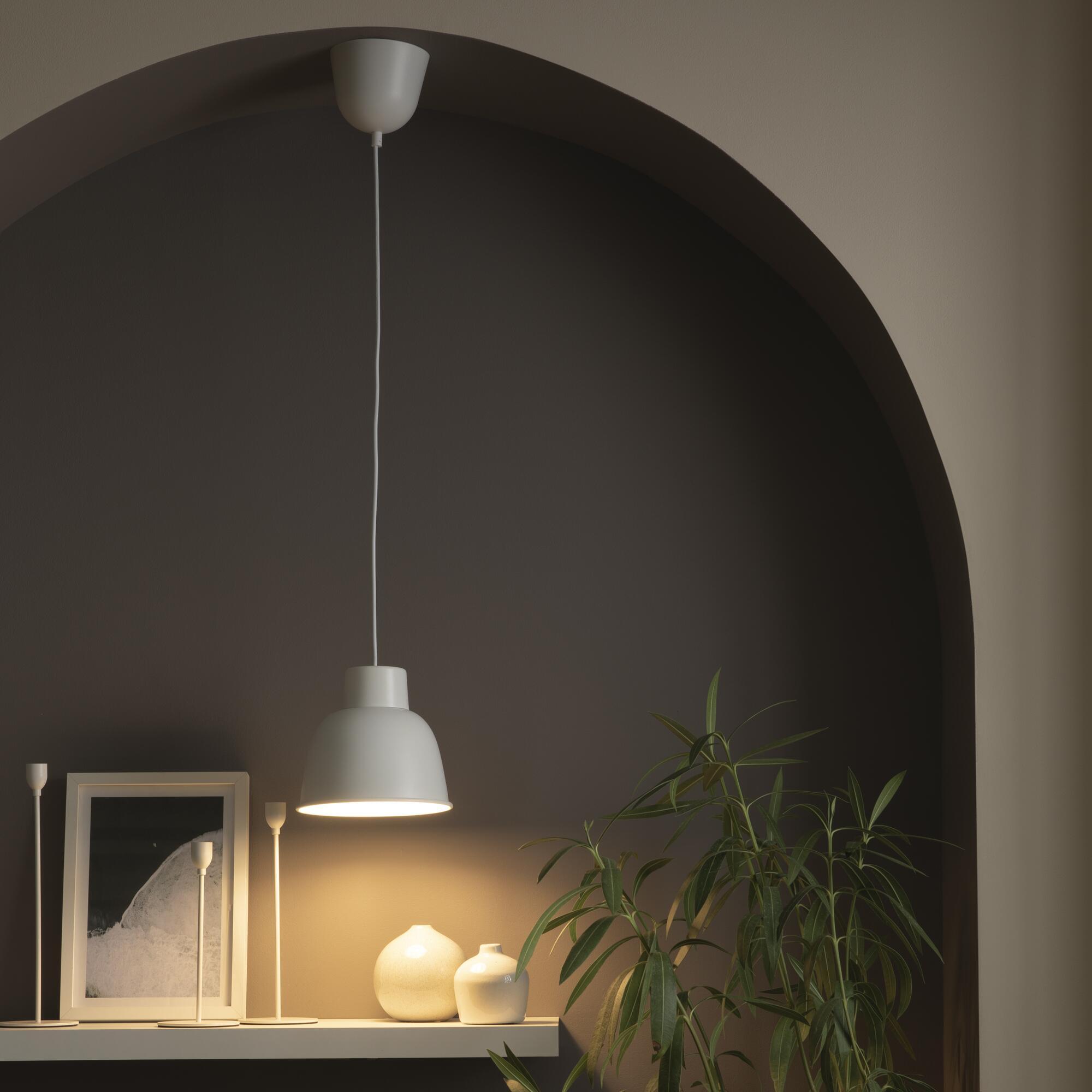 Candeeiro de teto suspenso INSPIRE MELGA E27 D18.5CM METAL BRANCO MATE - 9