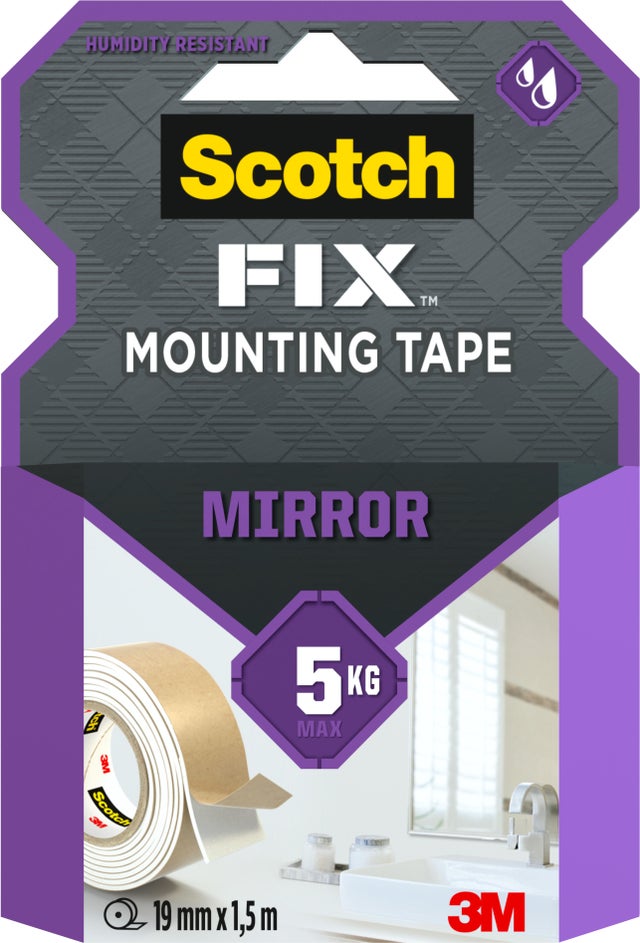 Double face Miroir SCOTCH FIX 1,5m x 19mm blanc