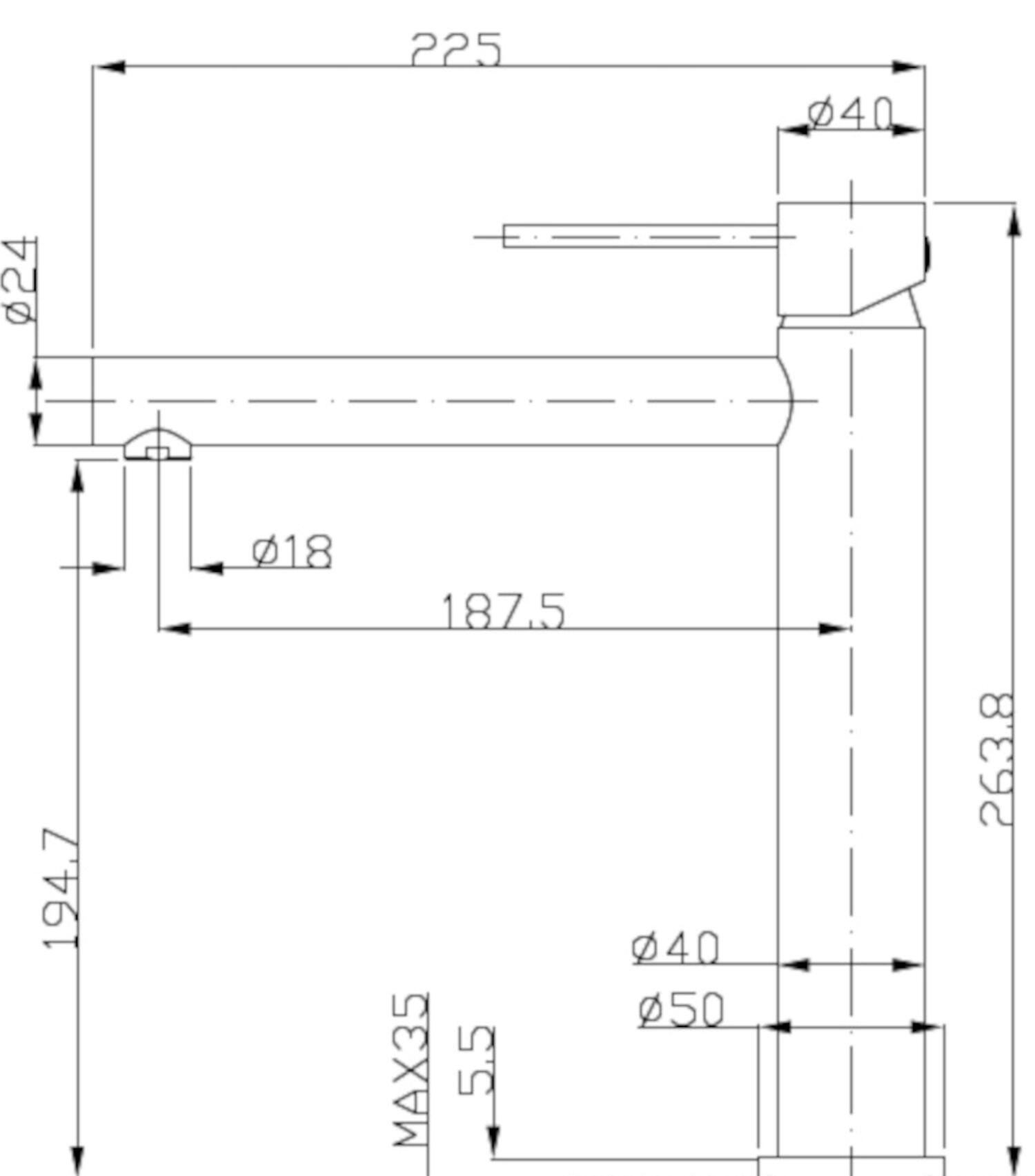 Mitigeur de lavabo finition inox XL, bonde incluse, Envol, ESSEBAGNO - 7