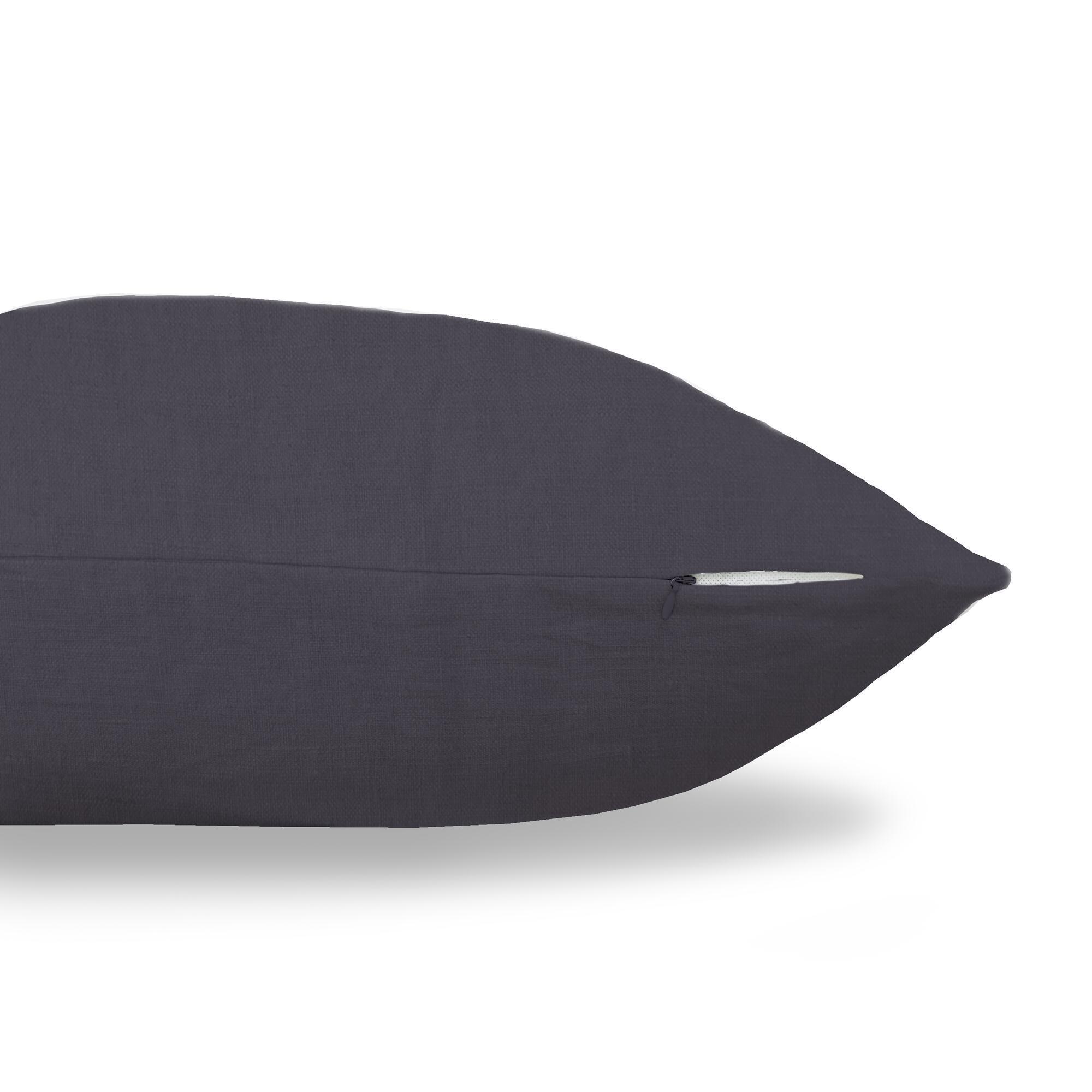 Coussin Danae, 100% lin, gris foncé l.45 x H.45 cm - 3