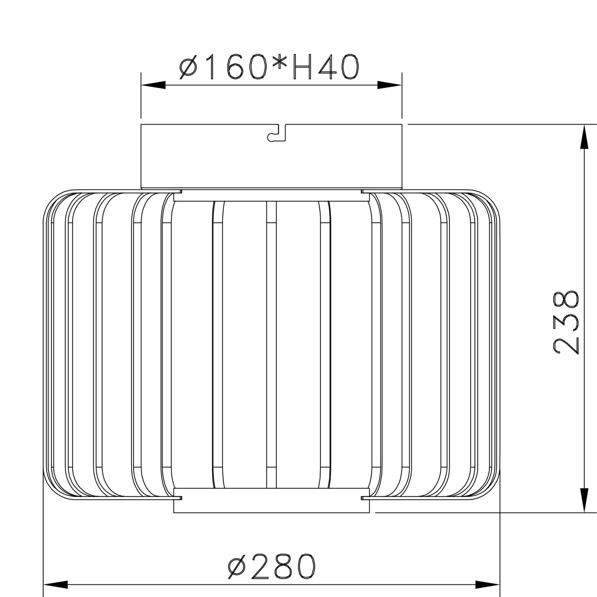 Plafón cilíndrico 1 luz E27 beige y negro ø28 cm - 5