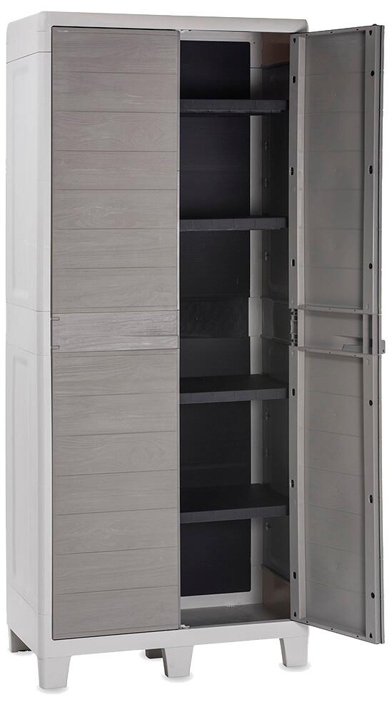 Armoire haute résine gris taupe, l.78 x H.46 x P.182 cm - 3