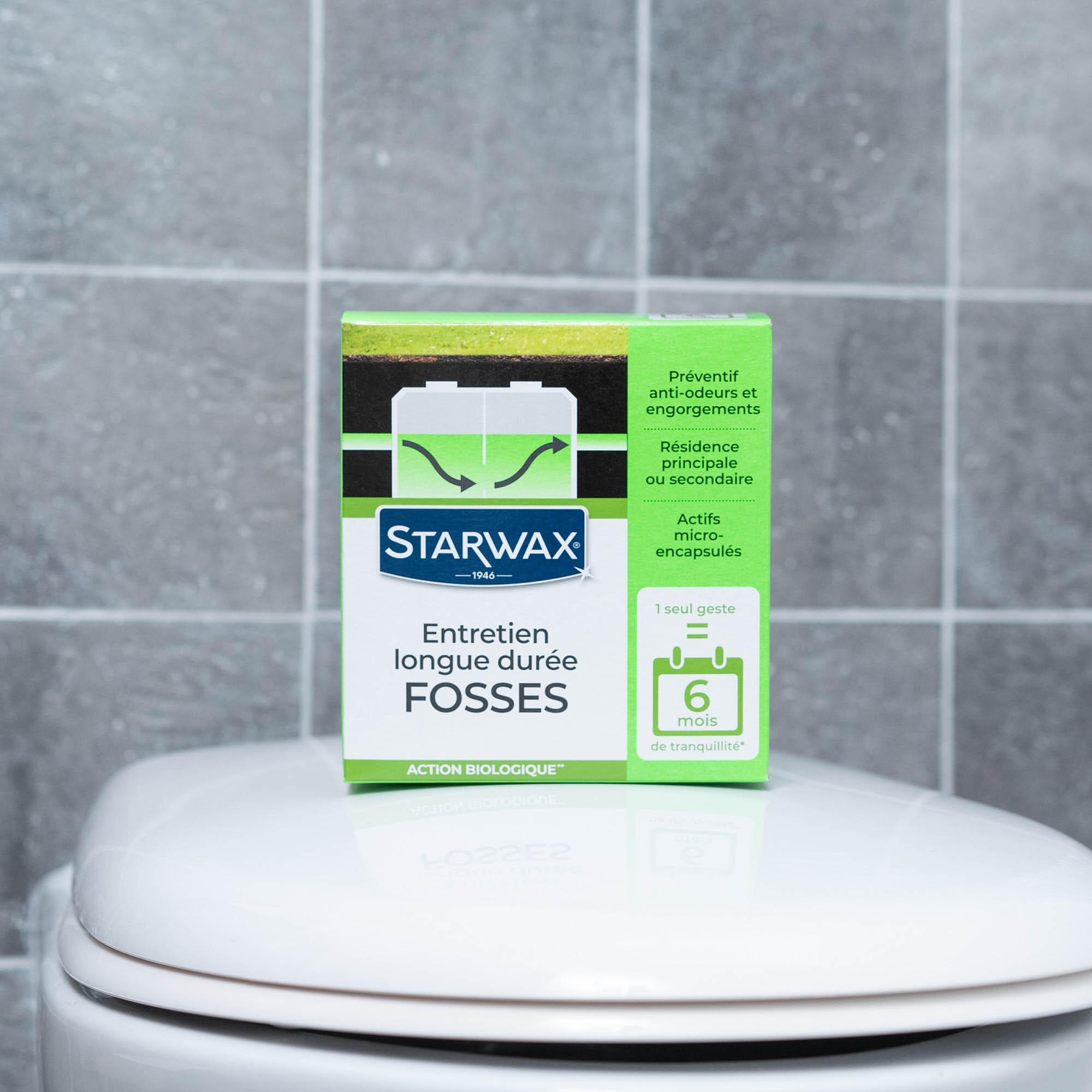 Entretien fosse septique action biologique, longue durée STARWAX, 0,5 Kg - 2