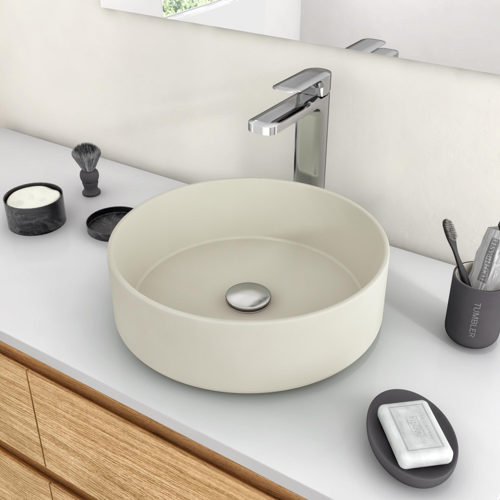 Lavatório de pousar STUDIO 37X12X37CM CREME 5 - 4