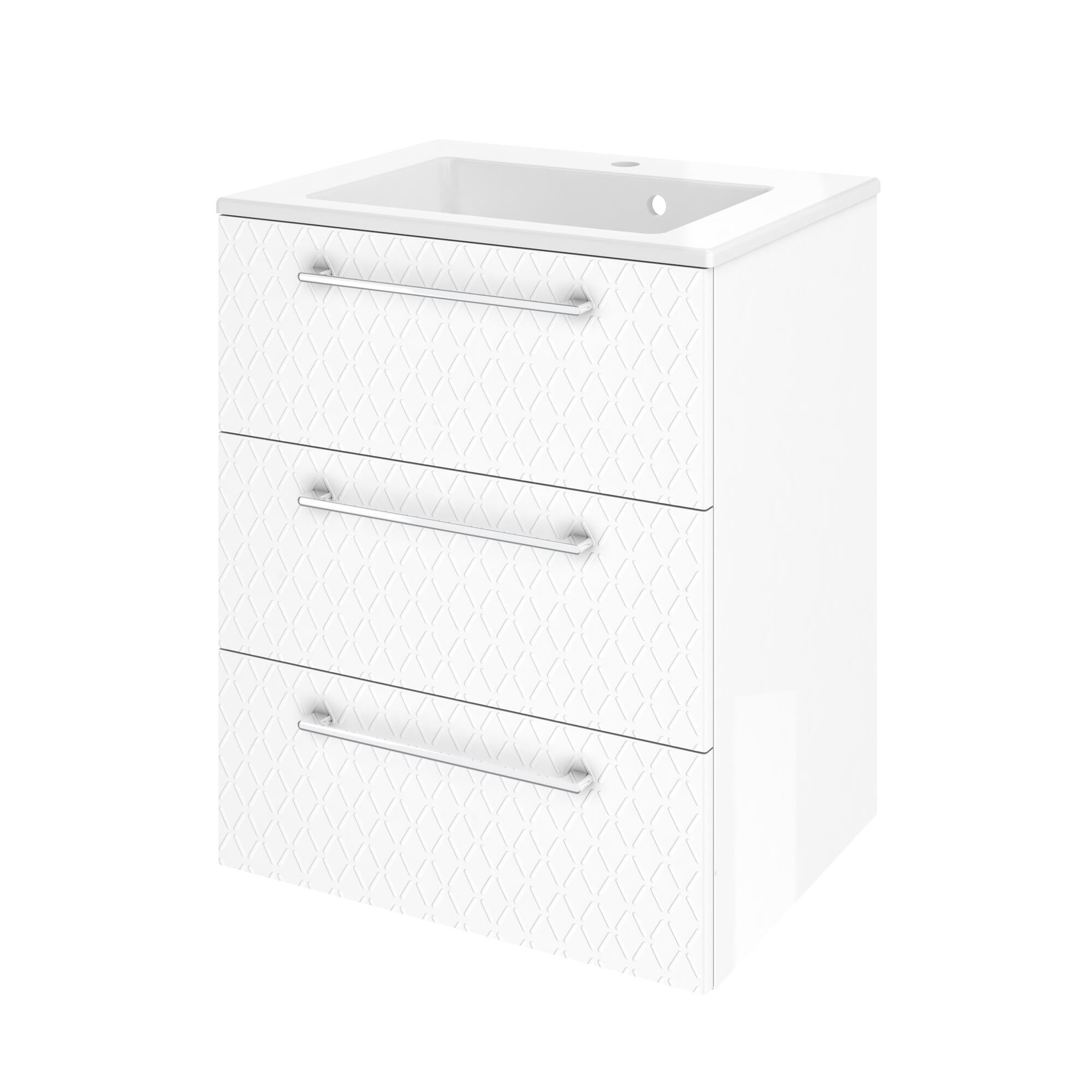 Lavabo a incasso rettangolare vasca centrale Neo L 61 x H 11.2 x P 49 cm in ceramica bianco lucido - 13