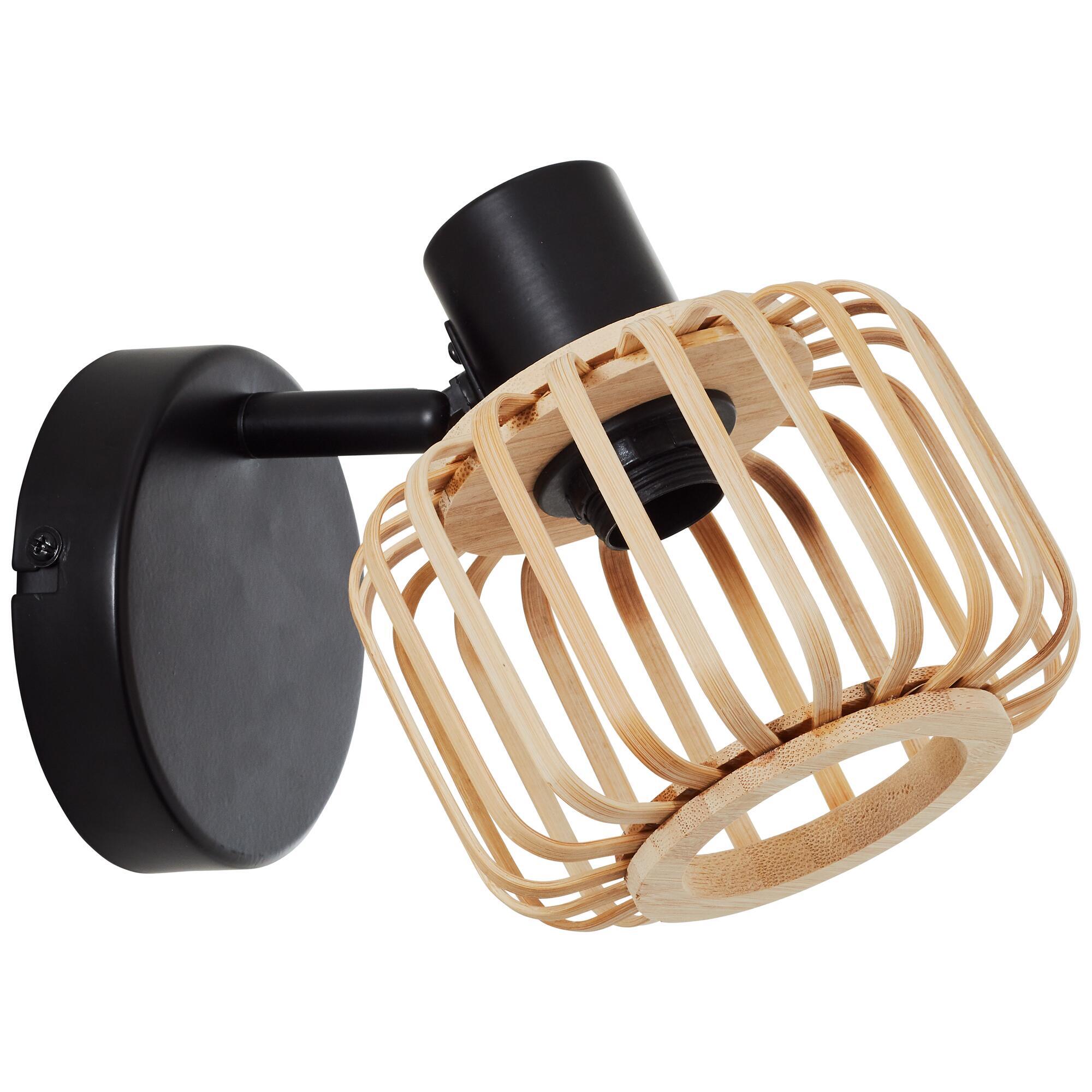 Foco decorativo INSPIRE PECAN E14 1 LÂMPADA METAL MATE PRETO/BAMBU - 28