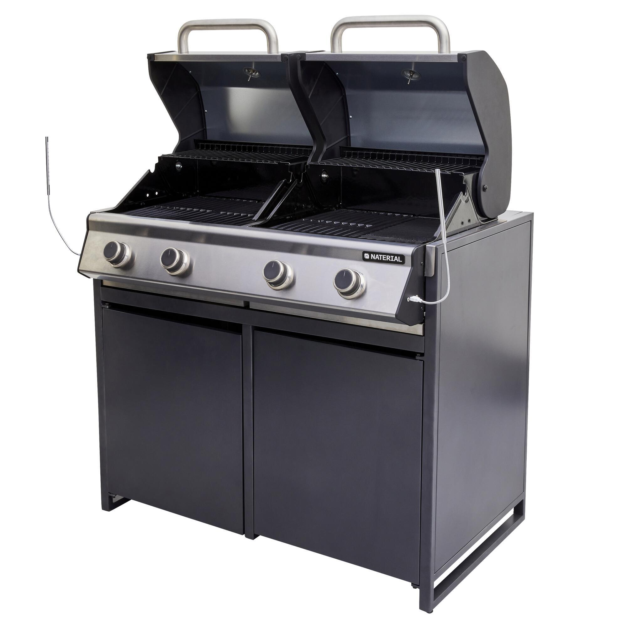 Módulo para barbecue Hudson 4 queimadores alumínio 109x60 cm Naterial Europa - 32