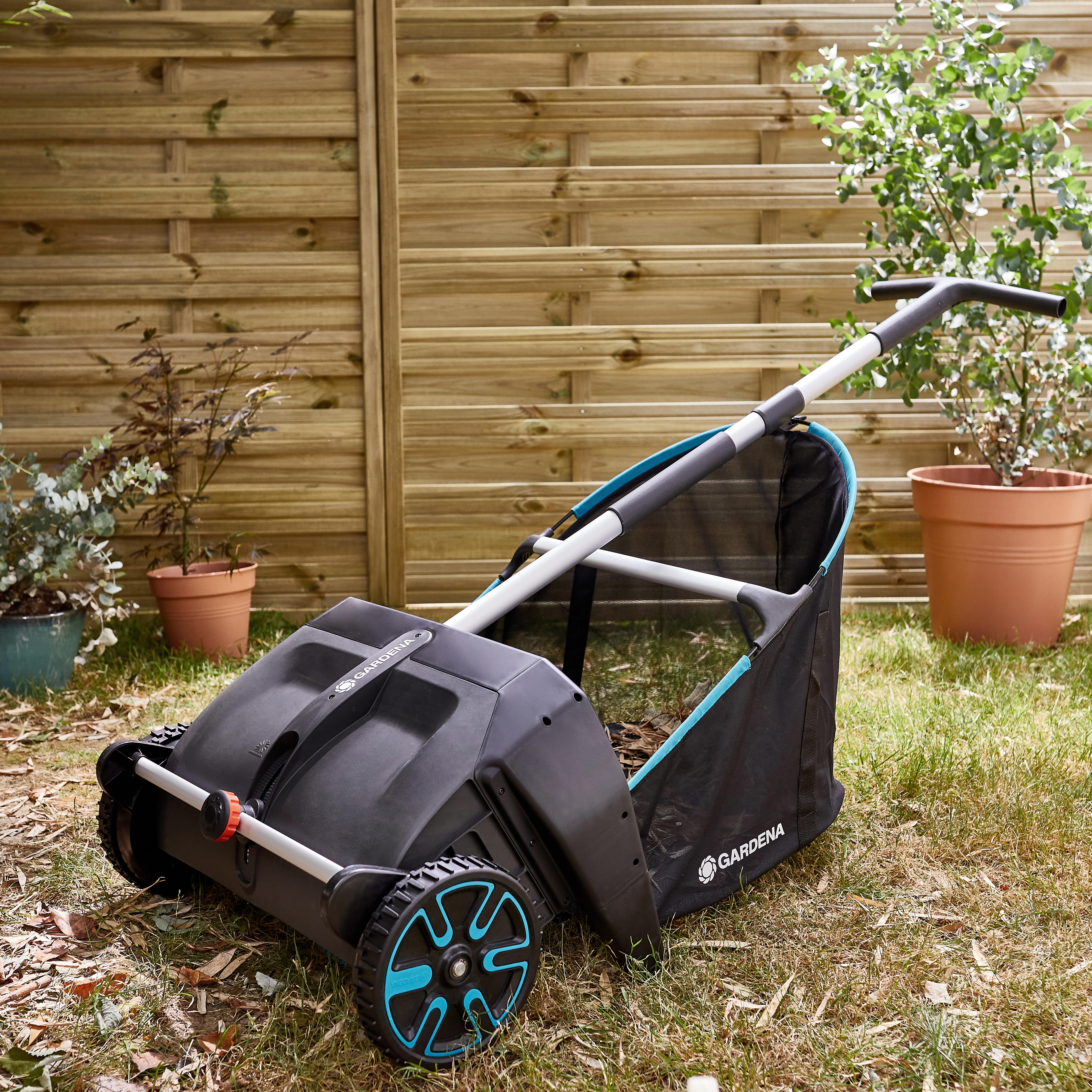 SCOPA PER FOGLIE DA GIARDINO RASTRELLO RACCOGLIFOGLIE IN ACCIAIO - Foto 7