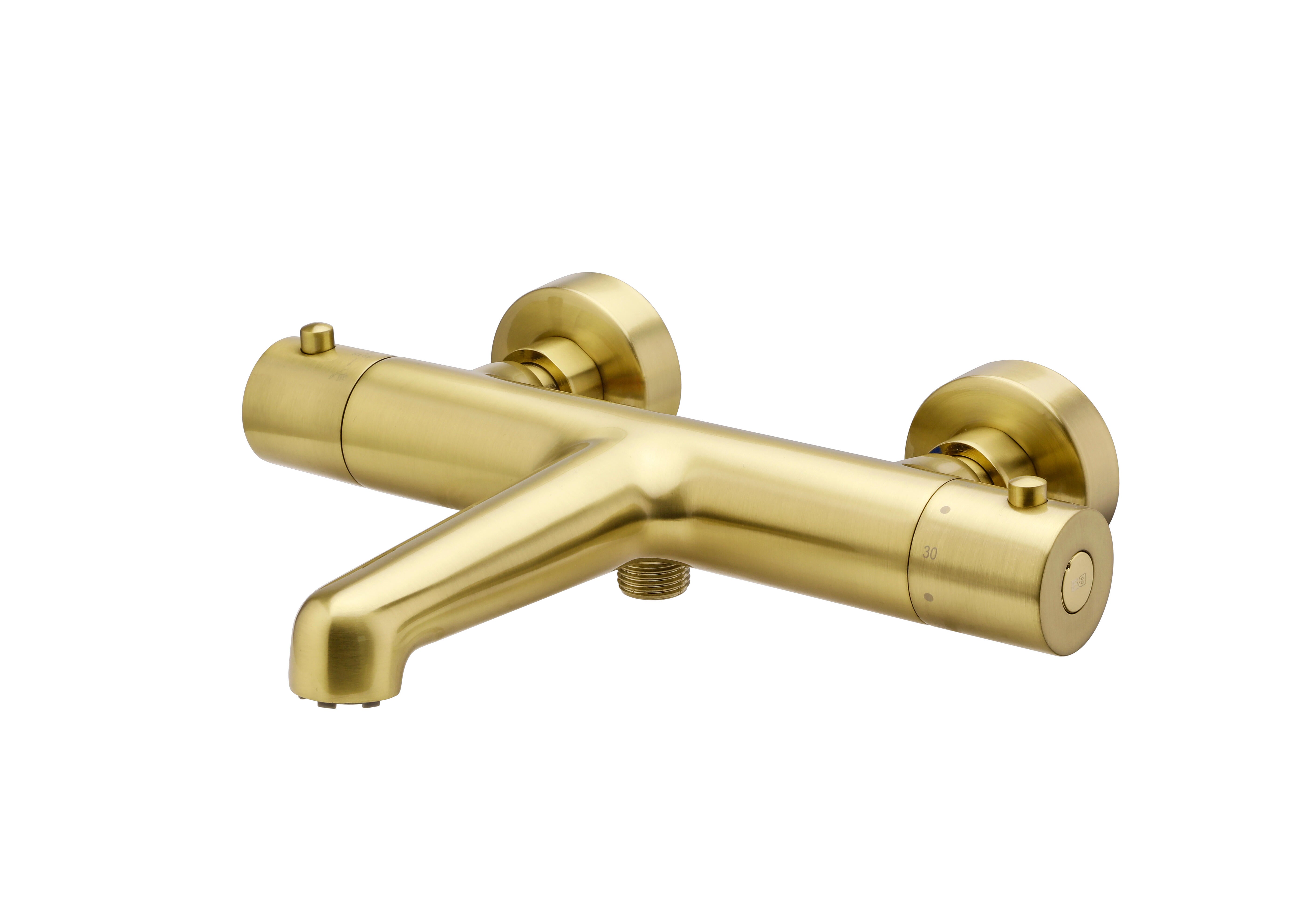 Grifo de bañera termostático ESSEBAGNO envol oro satinado Antical Latón - 9