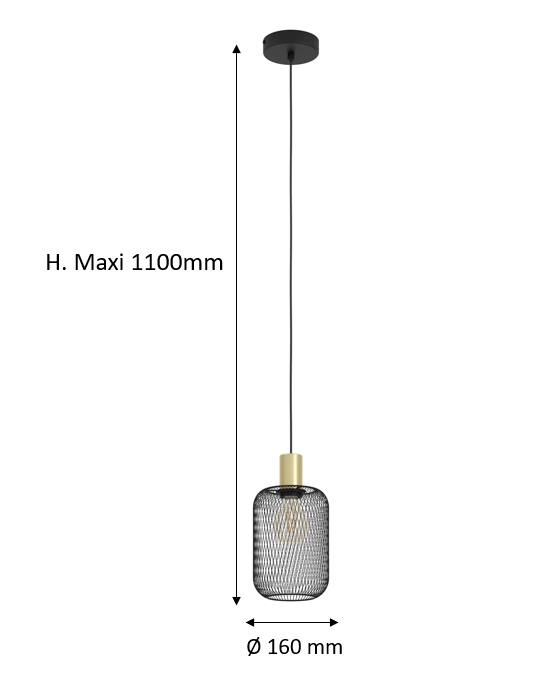 Suspension Navenby acier, noir, Diam.16 cm, E27 - 5