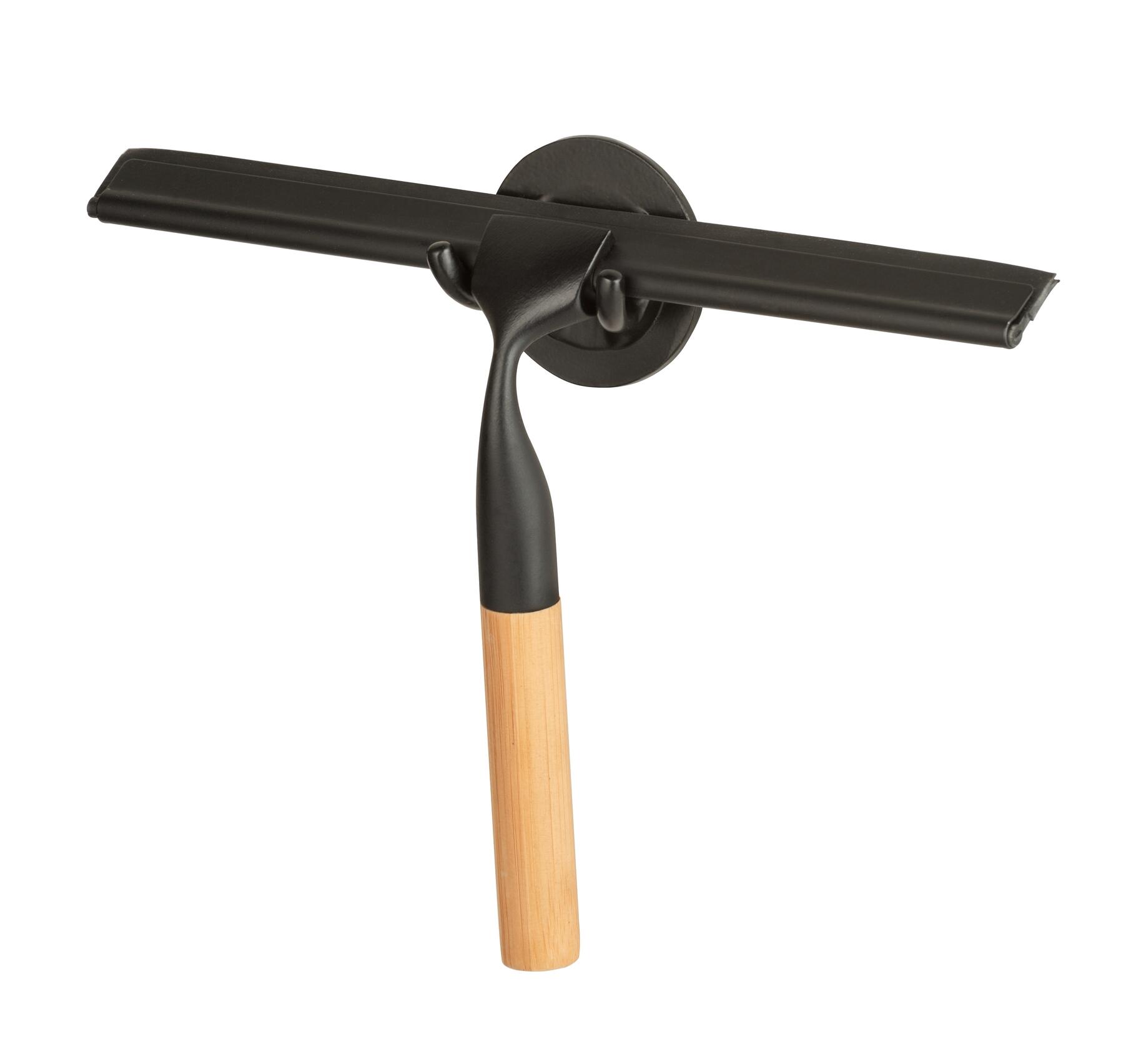 Raclette pour porte de douche à coller Bambou noir, naturel - 3