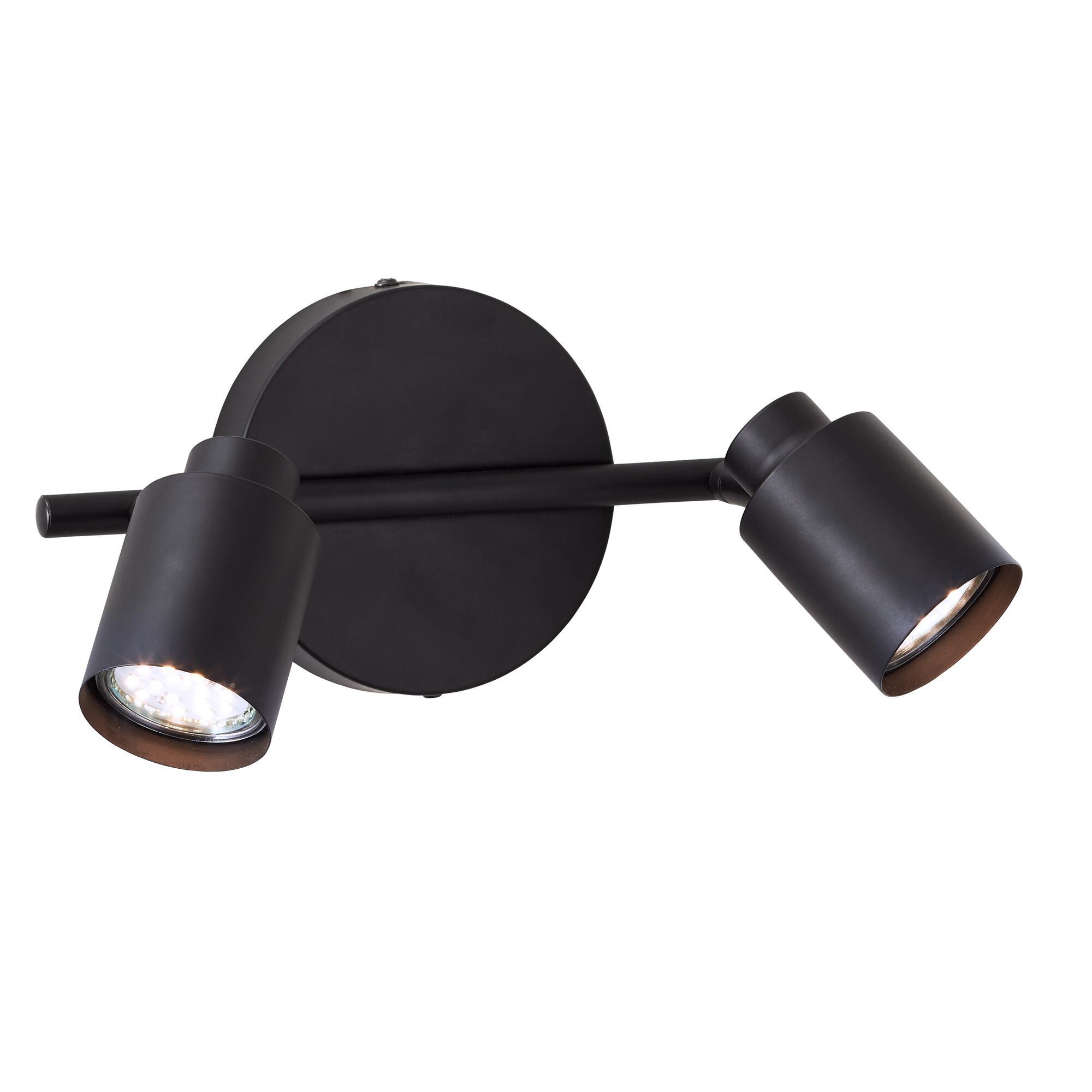 Foco decorativo INSPIRE TEKLA 2 LÂMPADAS GU10X2 METAL PRETO - 3