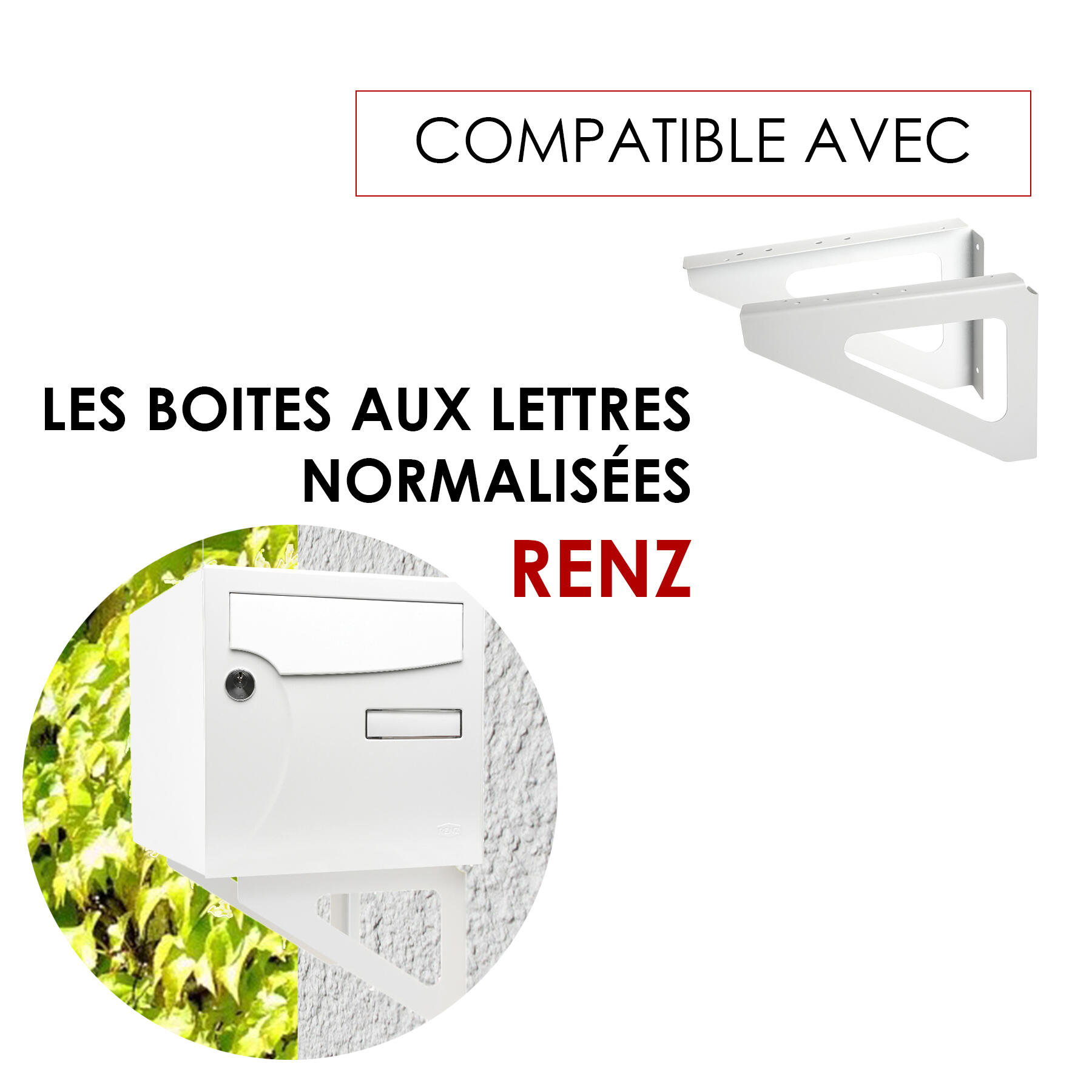 Equerre murale H.17.5 x l.25 x P.3 cm RENZ, blanc - 6