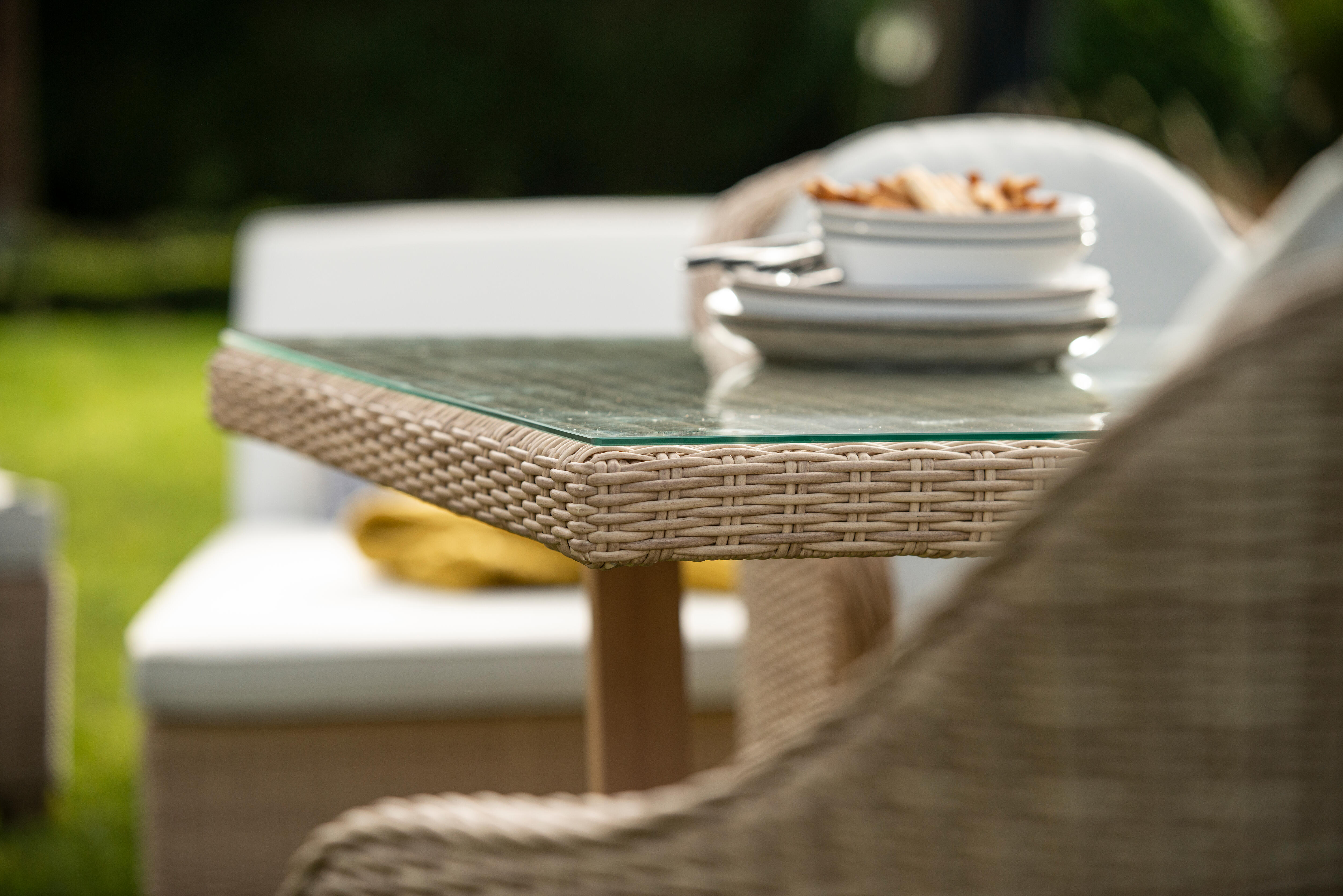 Mesa de jardín de aluminio ratán NATERIAL Medena 100x74x200 cm - 16