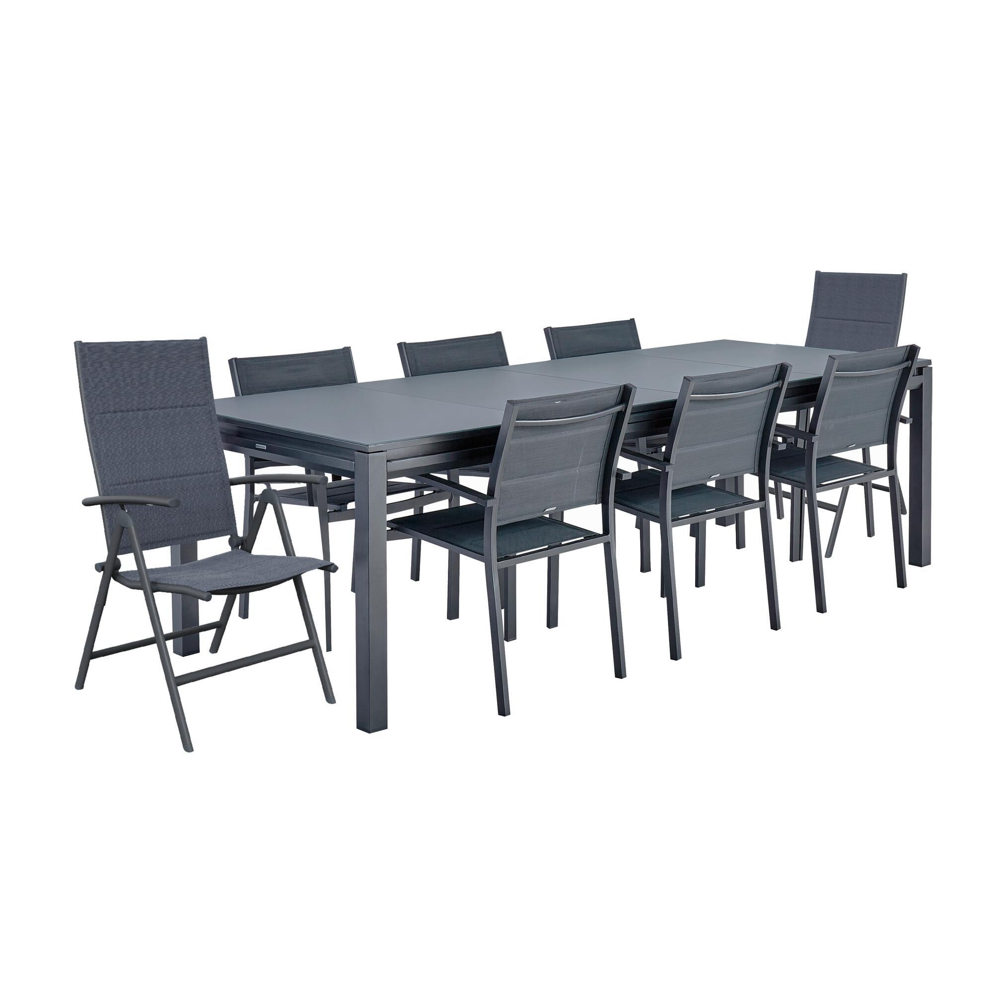 Mesa de alumínio NATERIAL ODYSSEA II EASY VIDRO 256/320X100CM ANTRACITE - 31