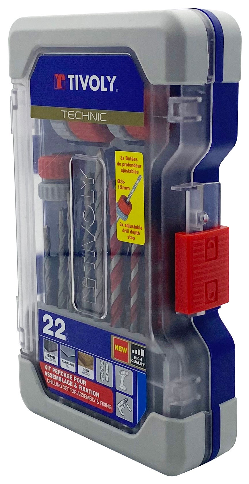 Coffret 22 pièces perçage fixations multimateriaux, Diam.2 à 8 mm TIVOLY - 3