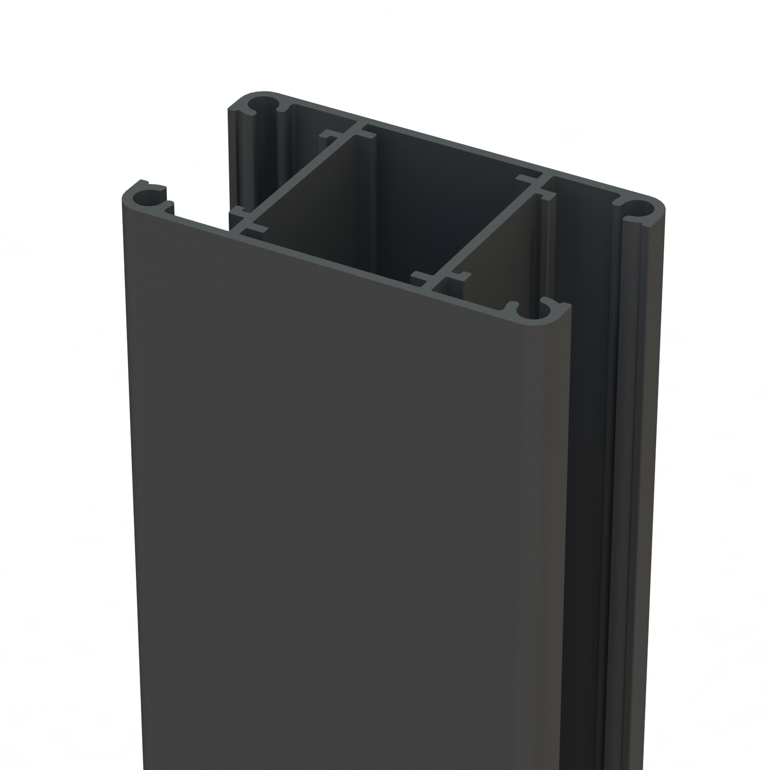 Poteau aluminium pour clôture Klos up! noir sablé, l.7.5 x P.4.2 x H.230 cm - 3